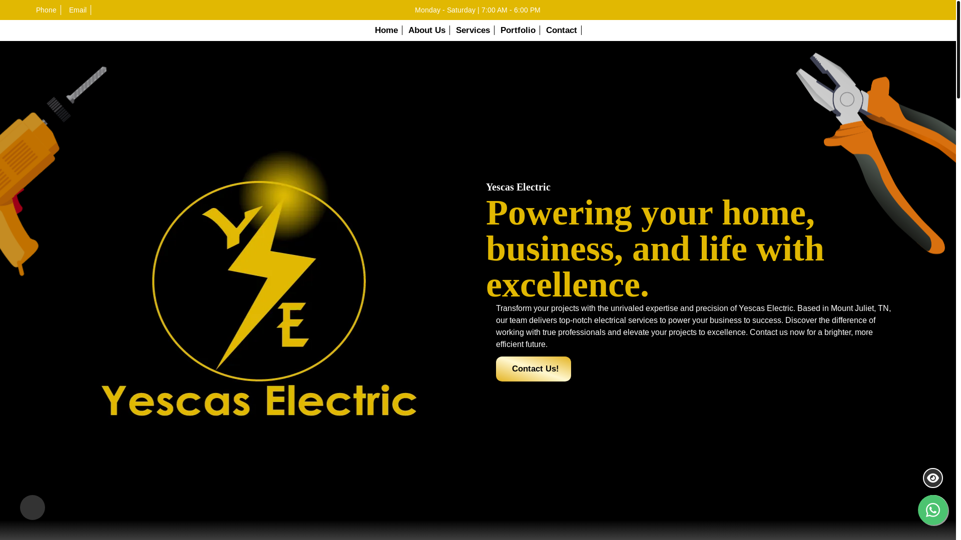 website screenshot of https://yescaselectric.net/