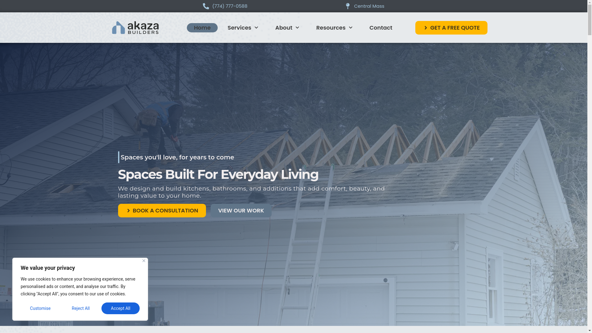 website screenshot of https://akazabuilders.blog/