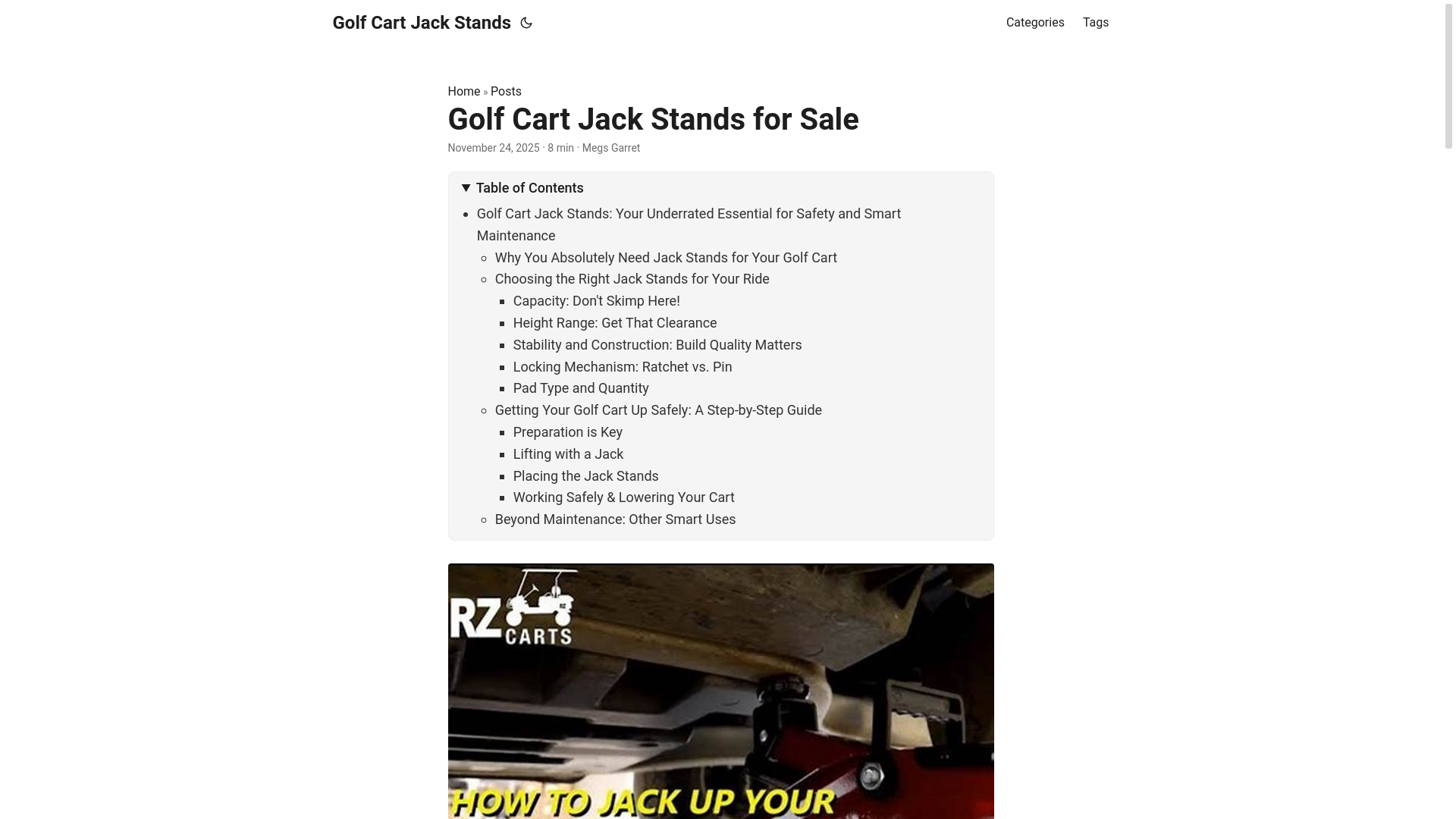 website screenshot of https://golfcartjackstands2.pages.dev/