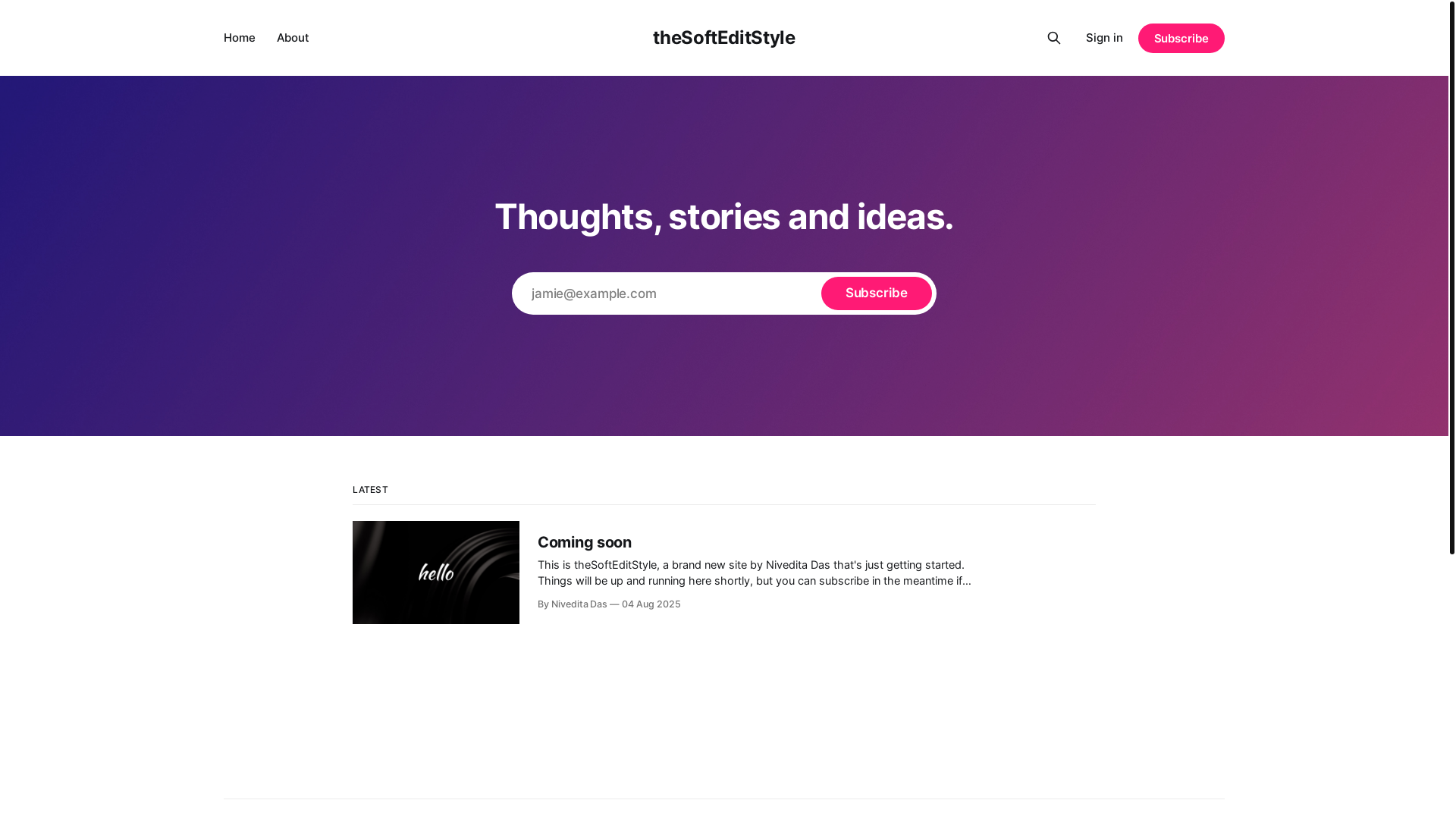 website screenshot of https://thesofteditstyle.com/