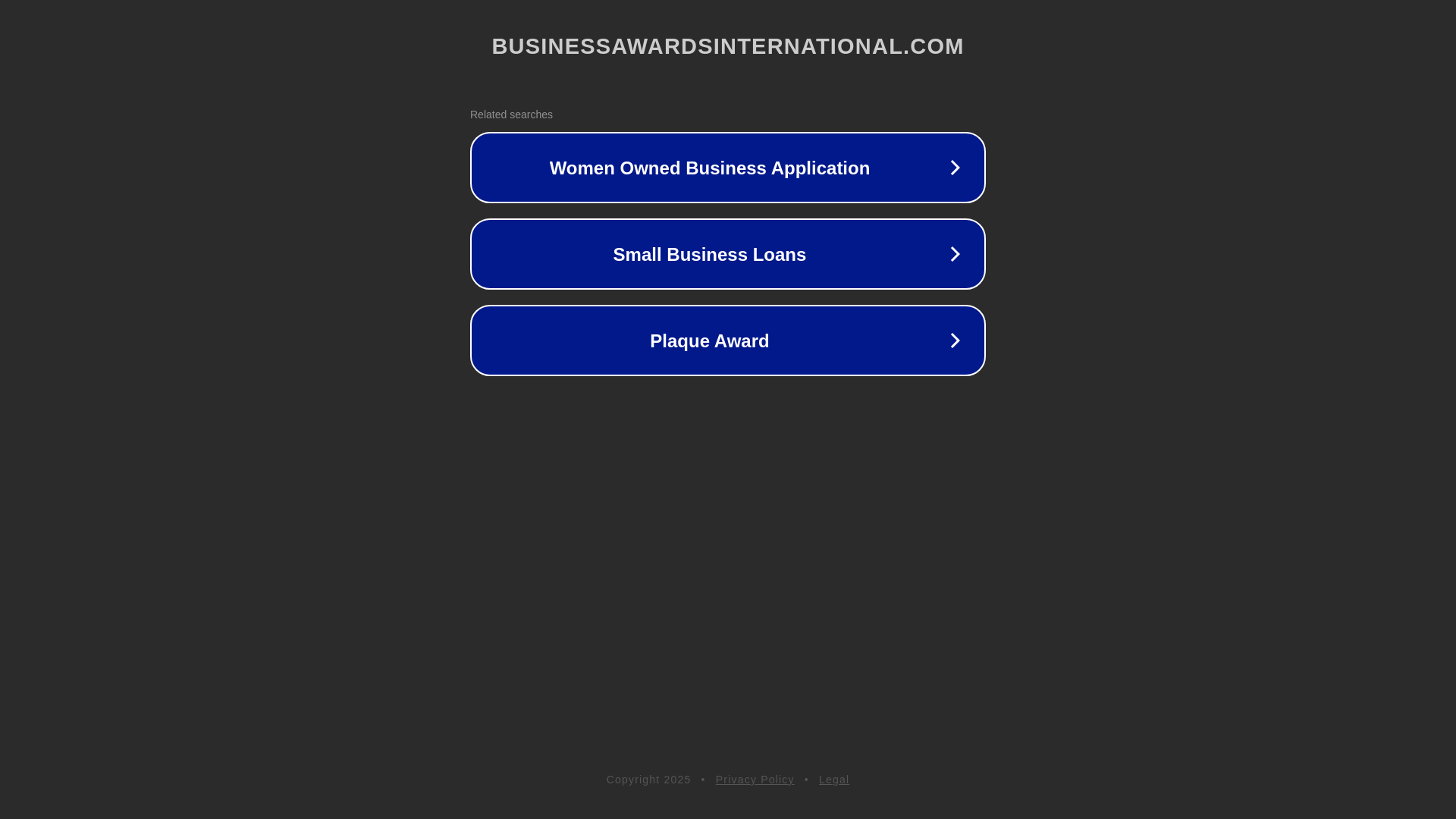 website screenshot of https://businessawardsinternational.com/