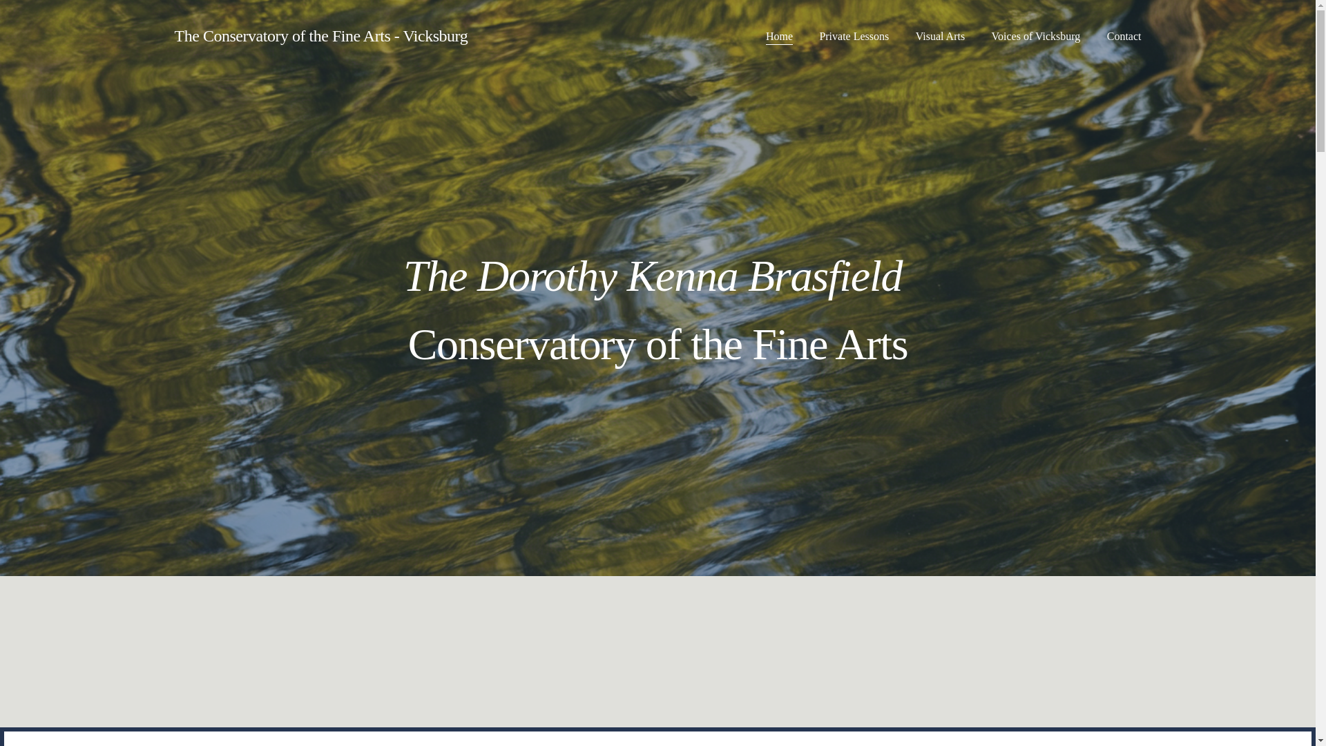 website screenshot of https://theconservatoryofthefinearts-vicksburg.com/