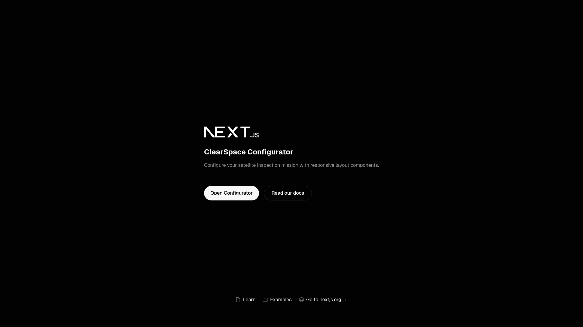 website screenshot of https://clearspace-configurator.pages.dev/