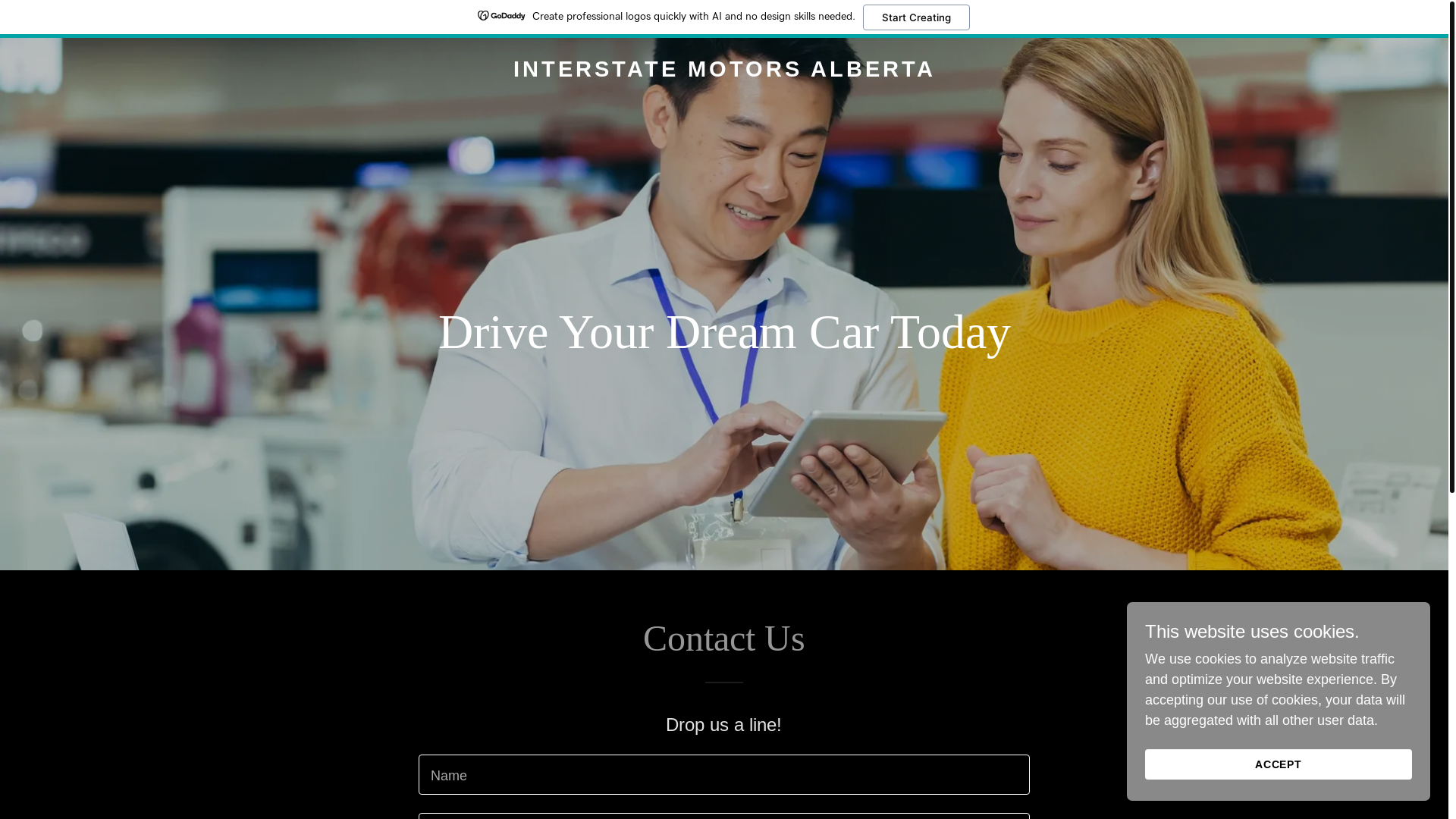 website screenshot of https://interstatemotorsalberta.com/