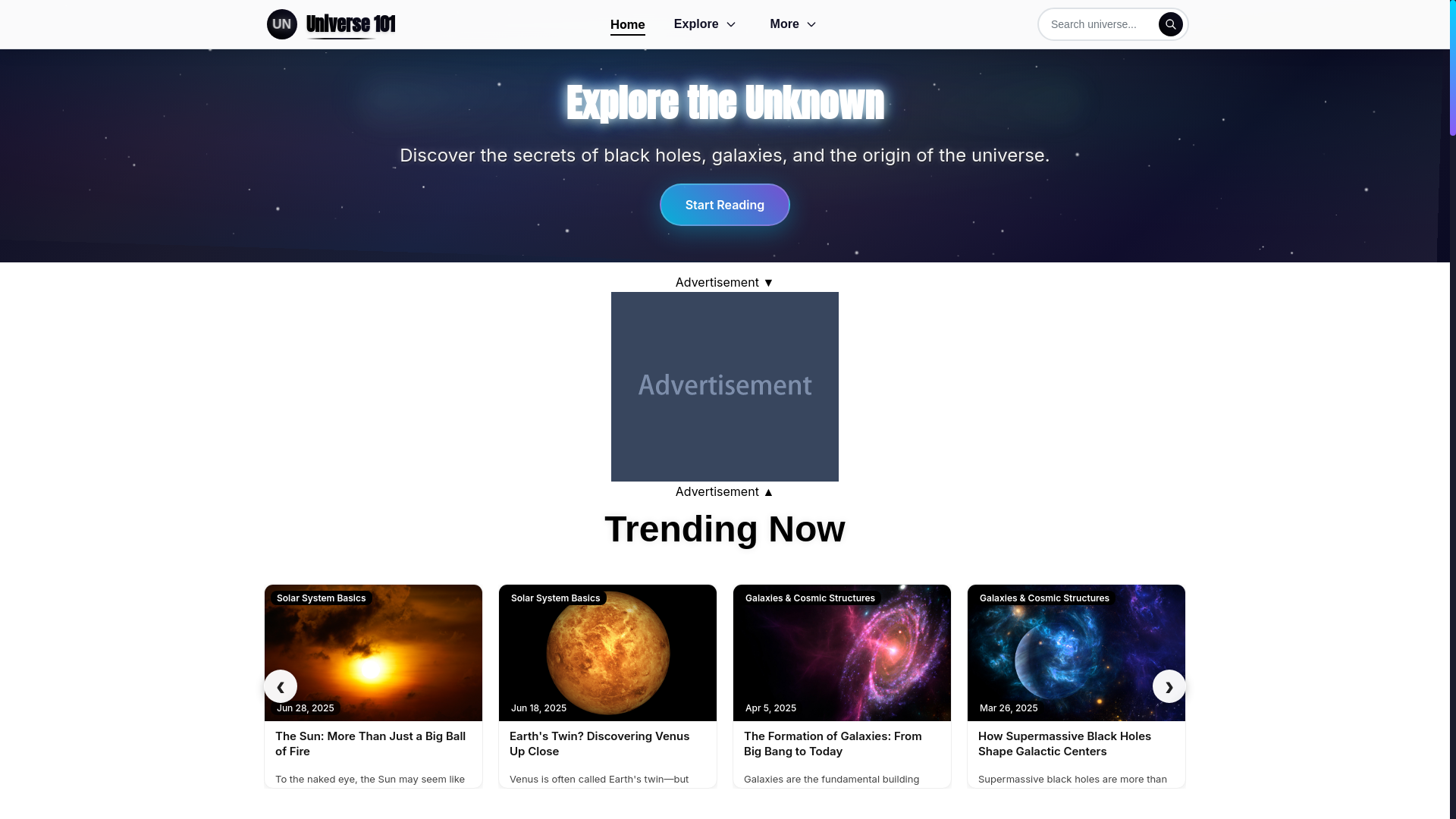website screenshot of https://info-universe-101.pages.dev/