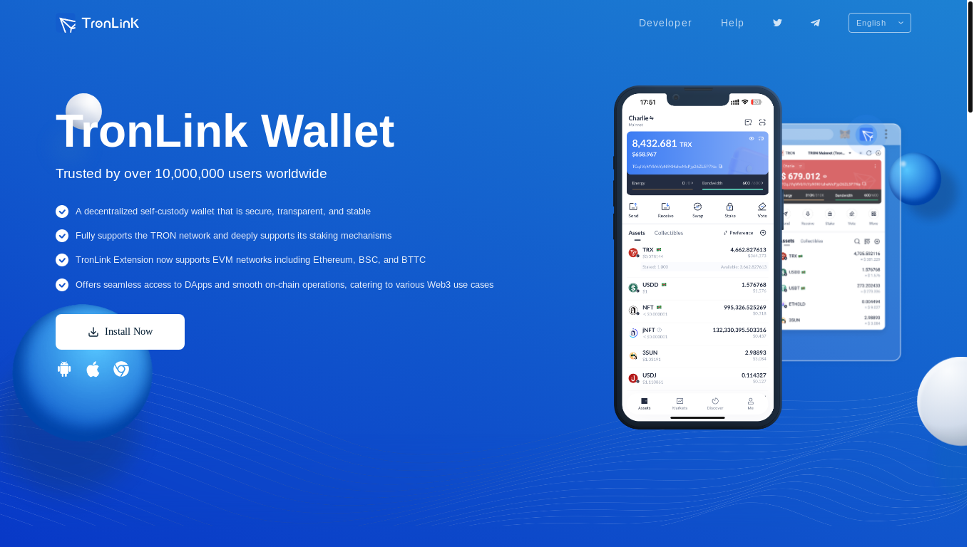 website screenshot of https://tronink.net