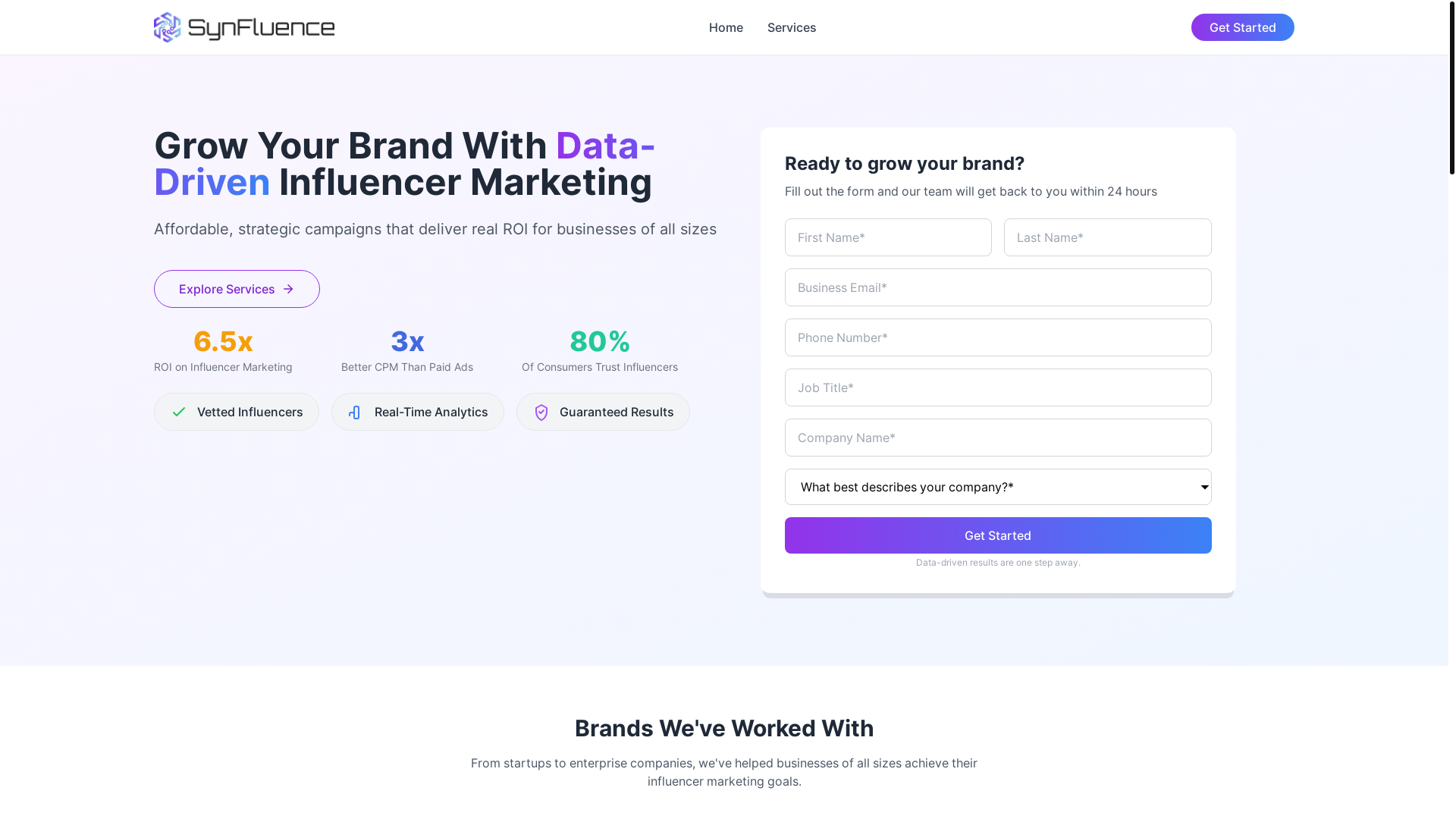 website screenshot of https://seo-optimized-influencer-marketing-agency-website-magic-pa.pages.dev/