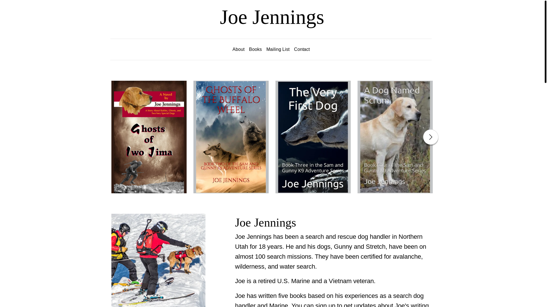 website screenshot of https://k-9adventurenovels.com/