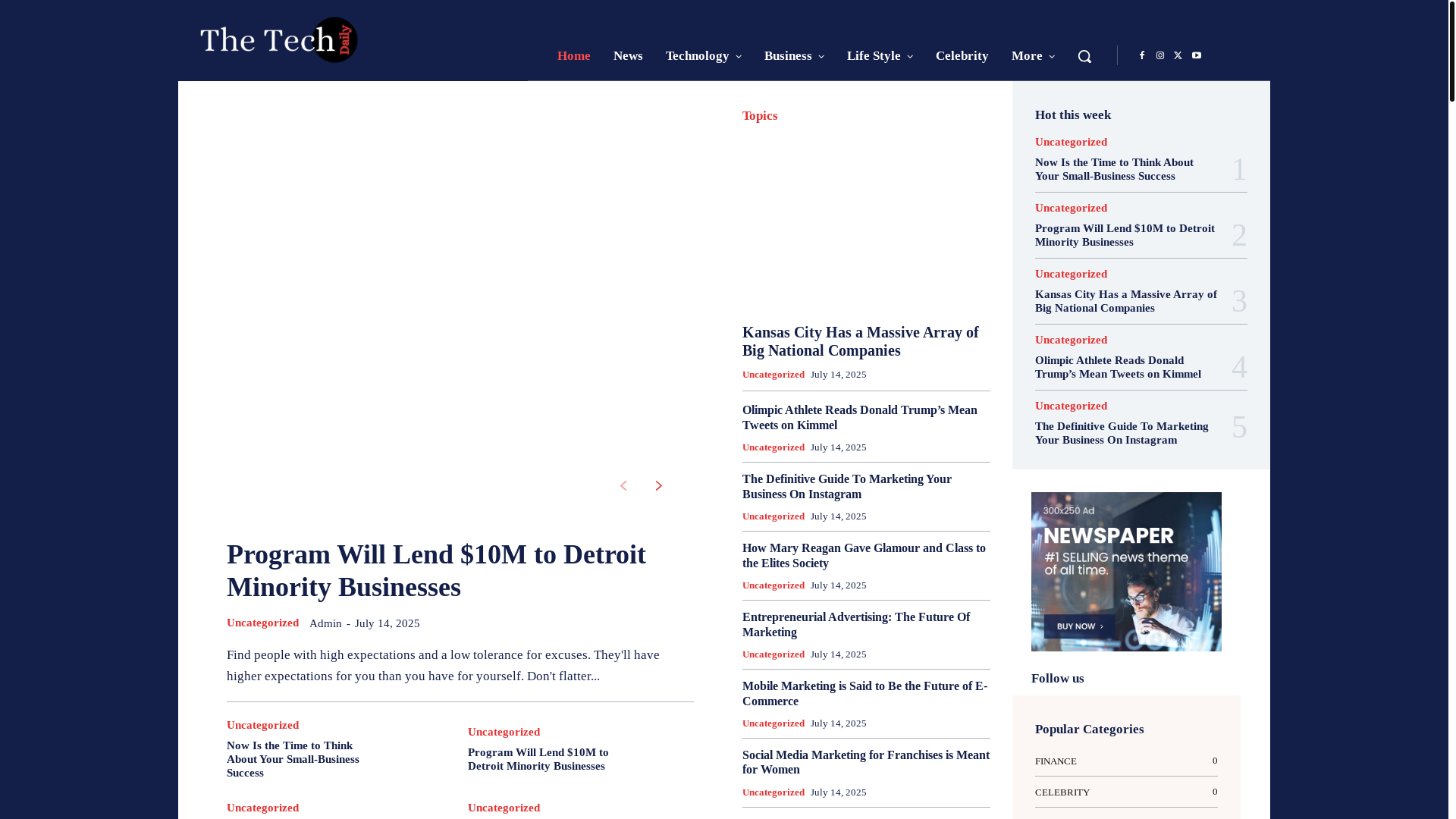 website screenshot of https://thetechdaily.co.uk/