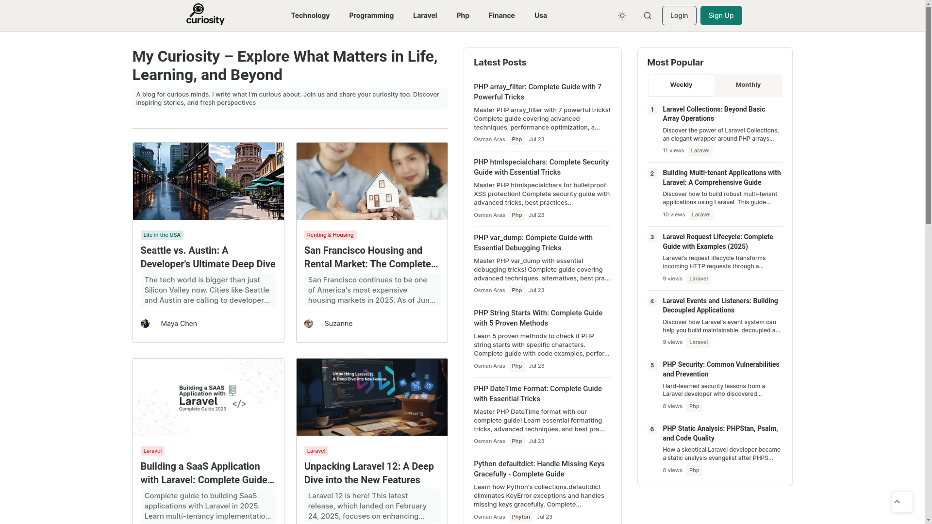 website screenshot of https://laravelphp.dev/