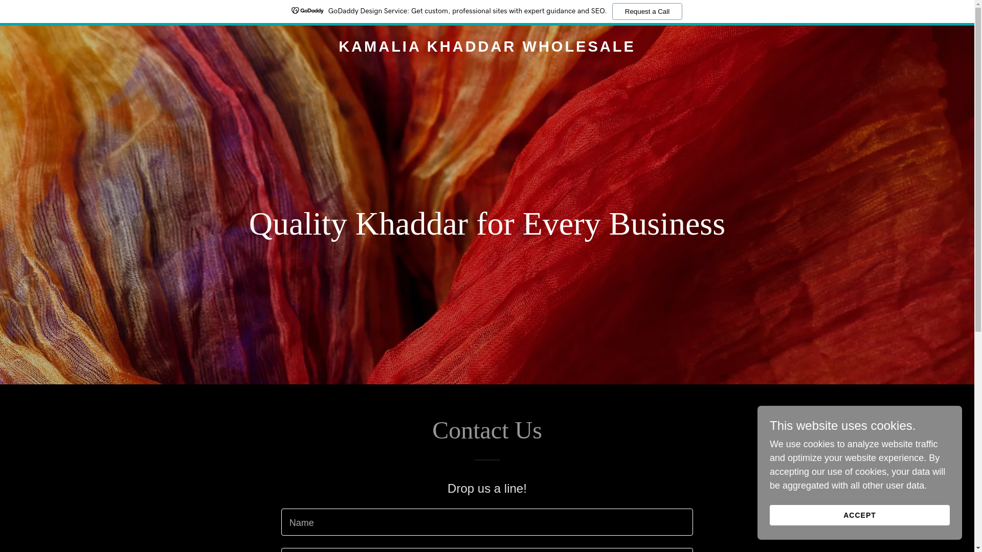 website screenshot of https://kamaliakhaddarwholesale.com/