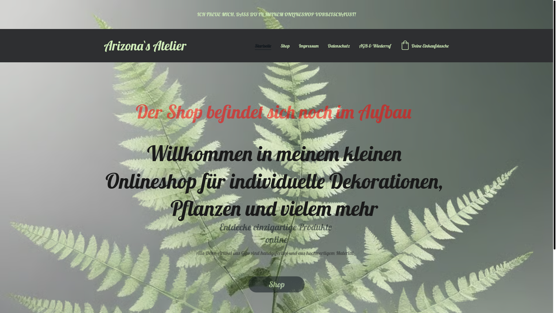 website screenshot of https://arizonas-atelier.de/