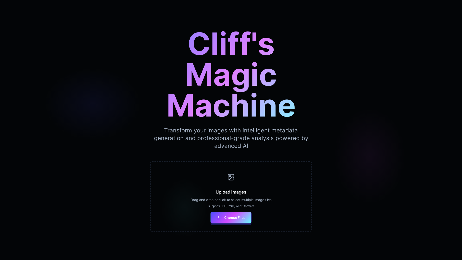 website screenshot of https://cliffsmagicmachine.com/