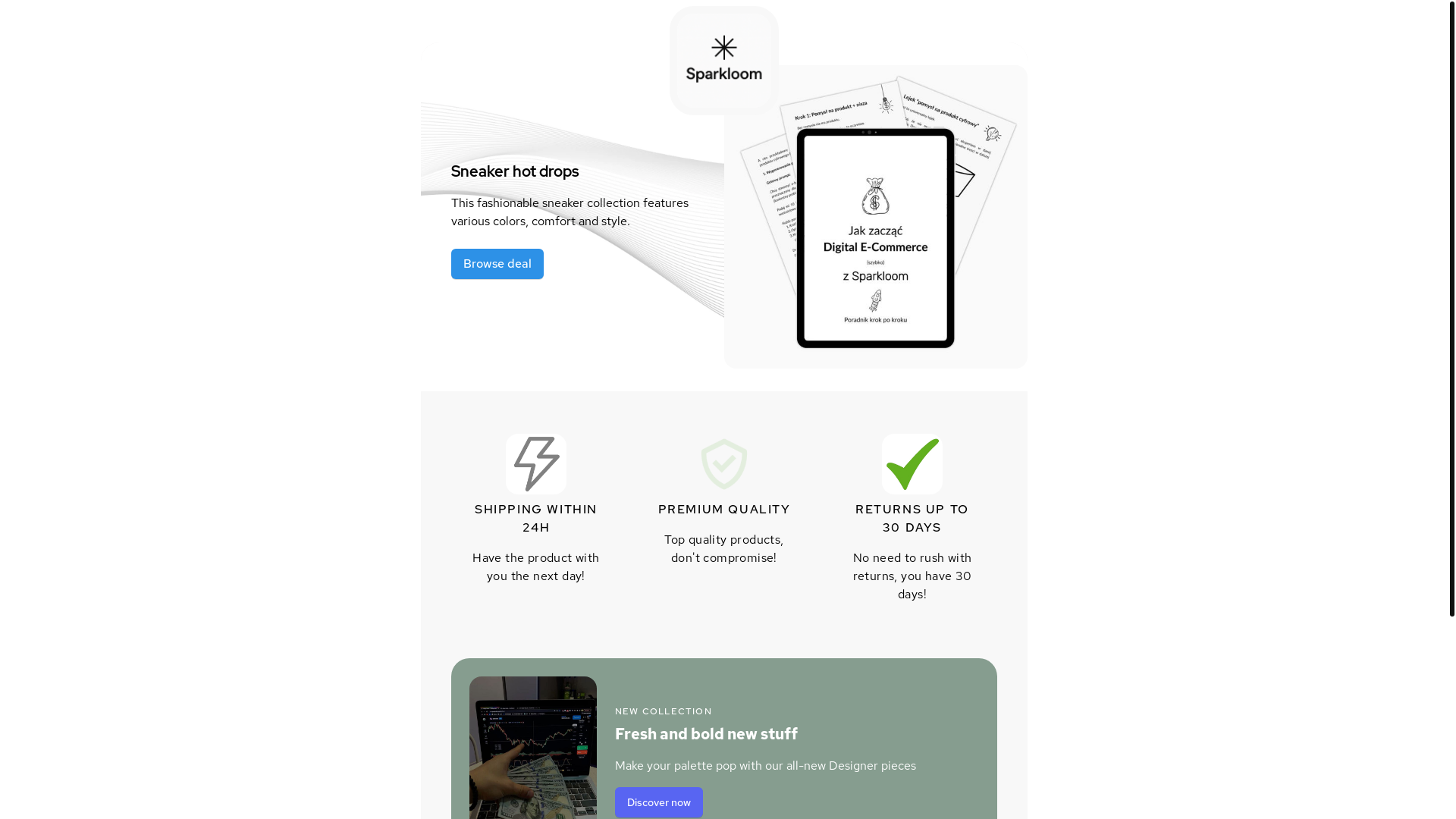 website screenshot of https://sparkloom.pl/