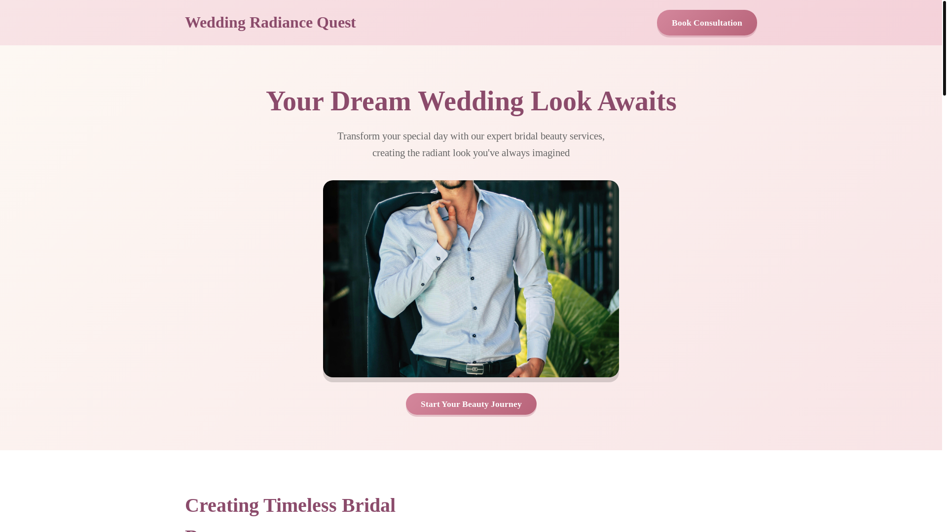 website screenshot of https://weddingradiancequest.beauty/