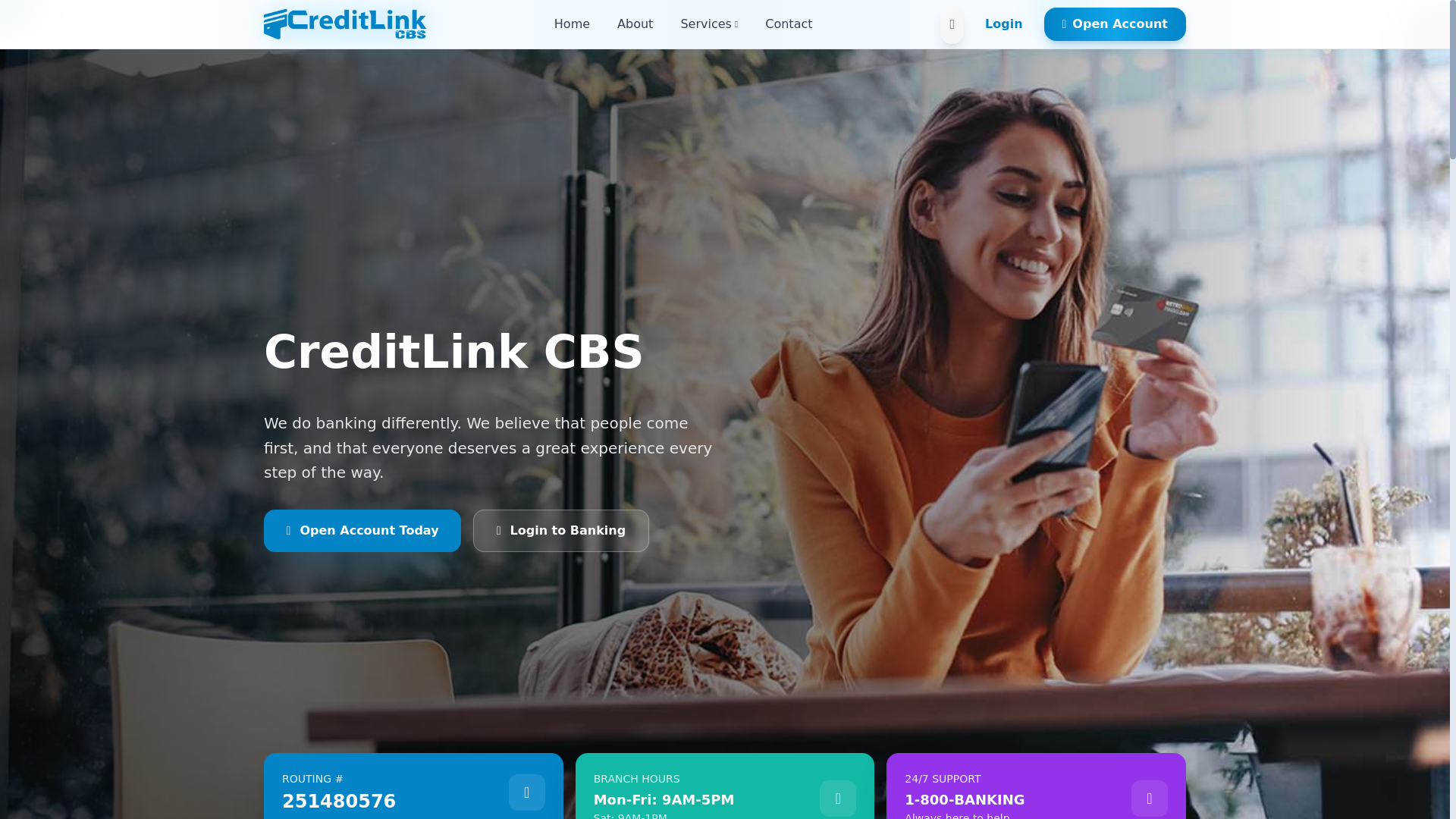 website screenshot of https://creditlinkcbs.com.streamstockmarket.com/