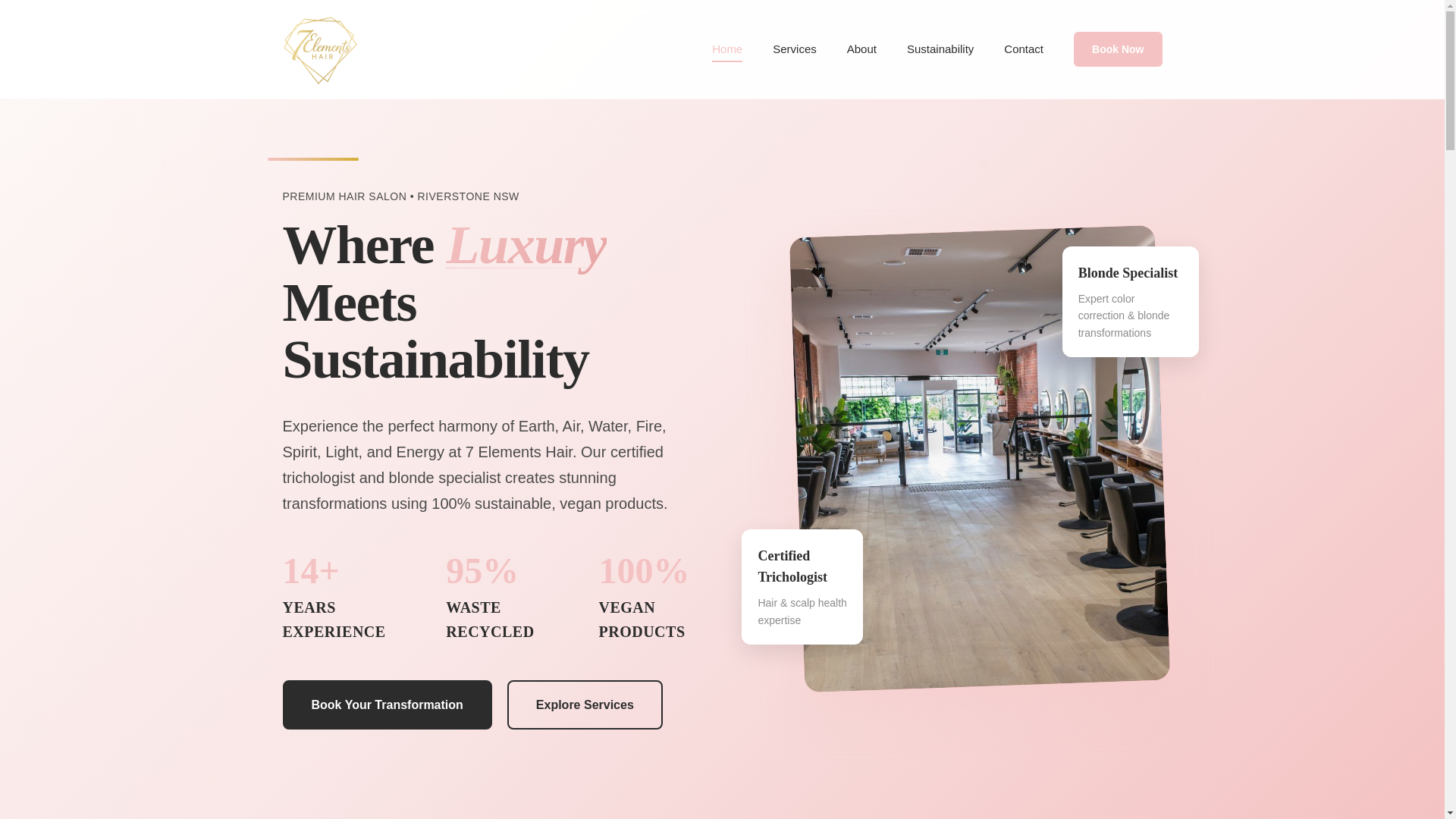 website screenshot of https://7elementshair.org/