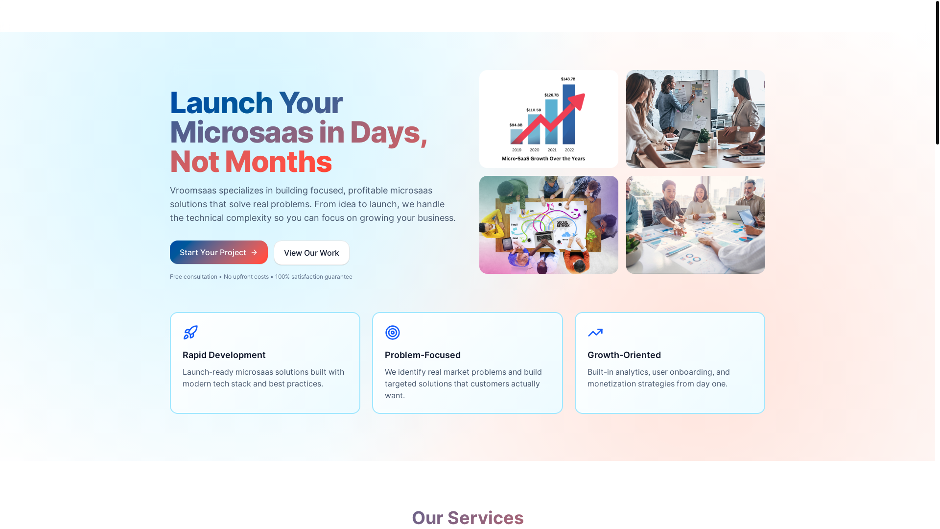 website screenshot of https://vroomsass.com/