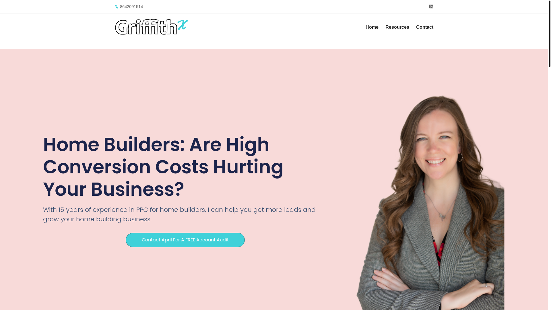 website screenshot of https://griffithxbiz.com/