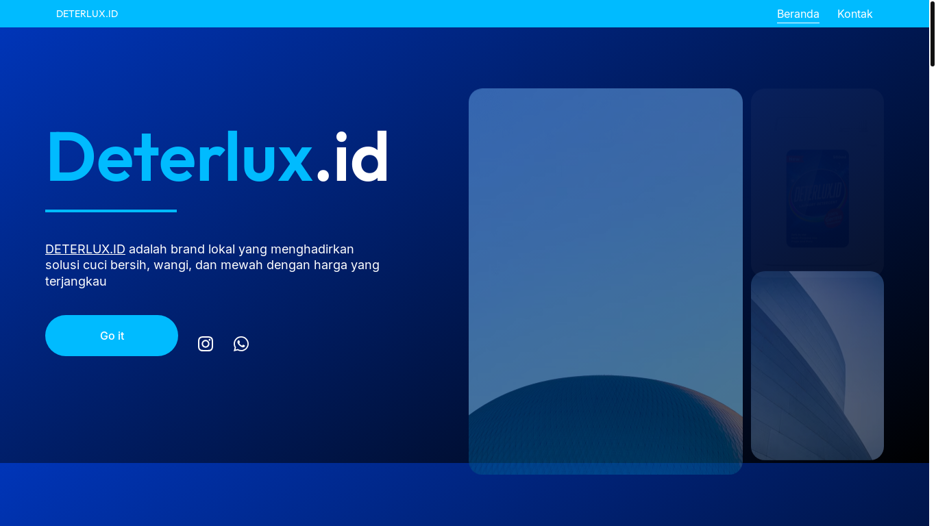 website screenshot of https://deterlux.id/