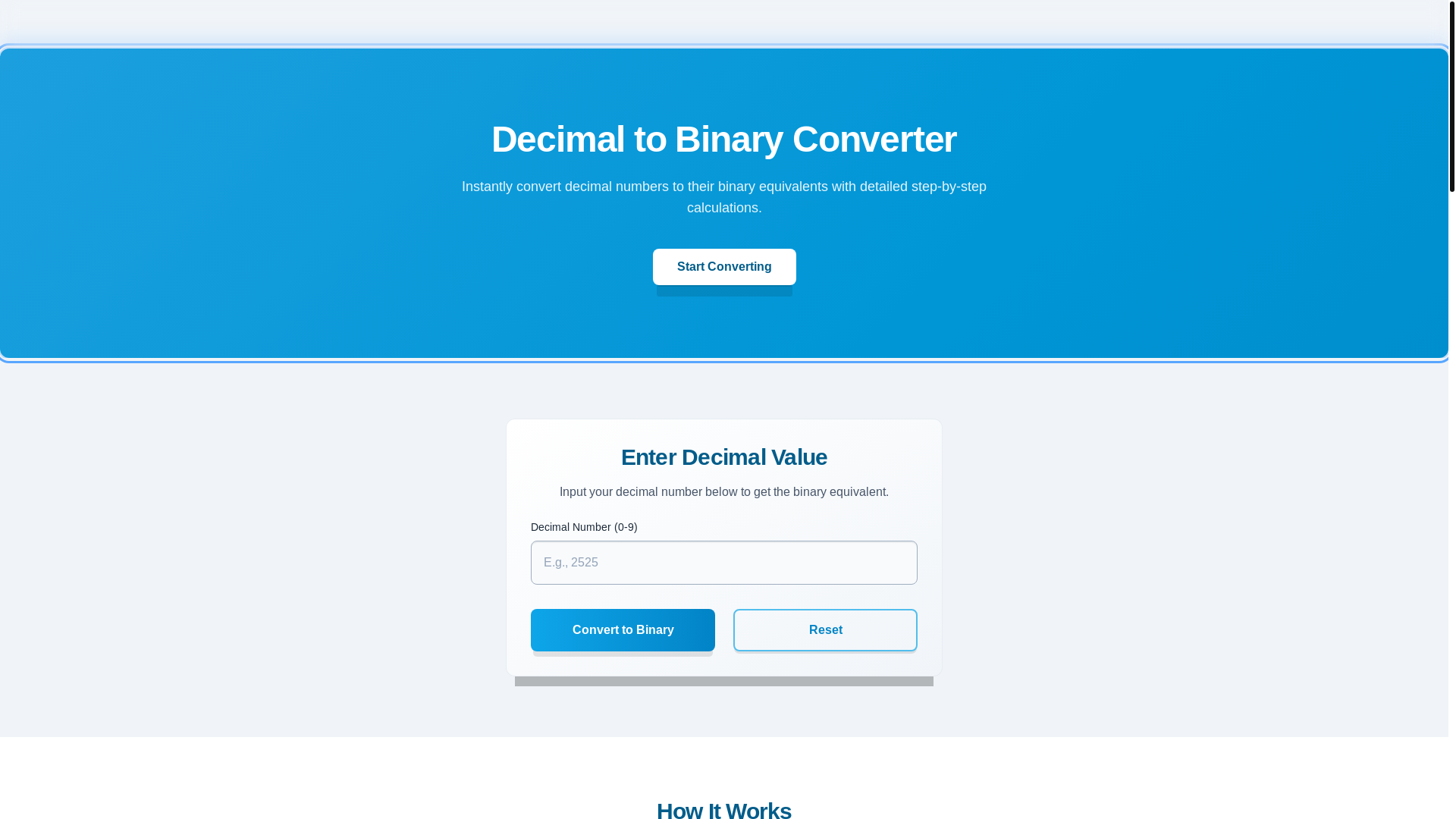 website screenshot of https://decimal-binary-converter.pages.dev/