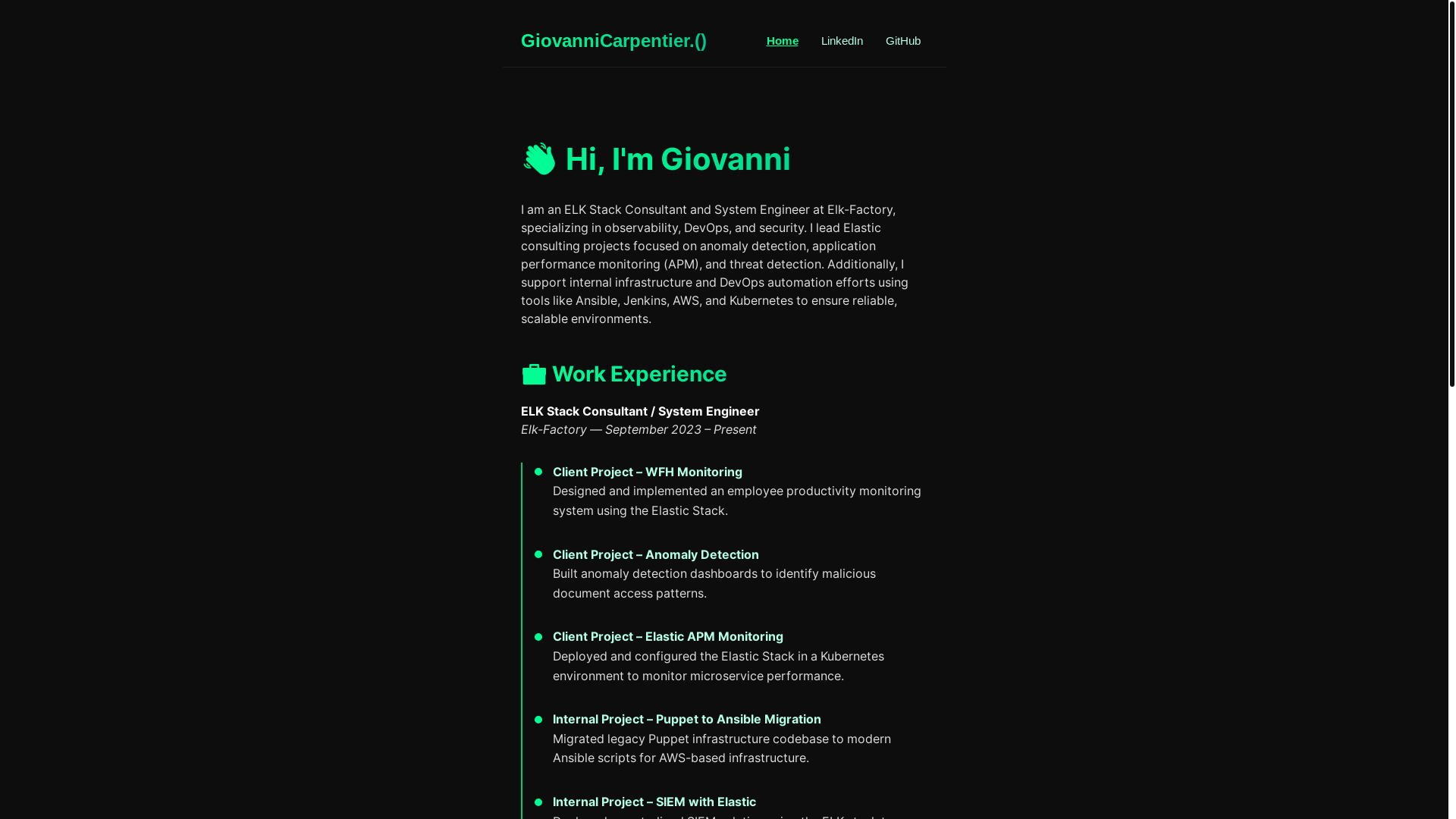 website screenshot of https://giovannicarpentier.com/