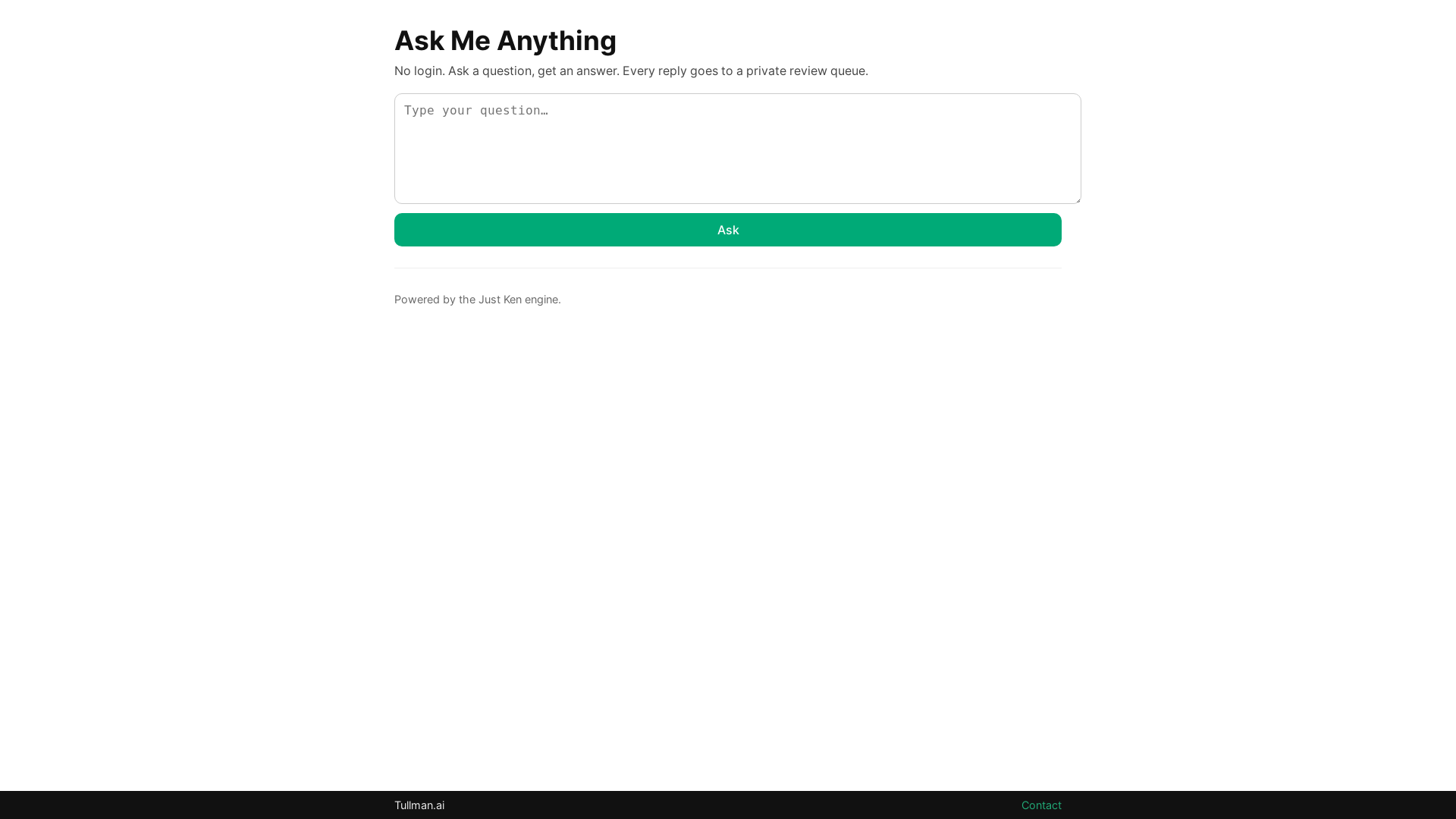 website screenshot of https://tullman.ai/