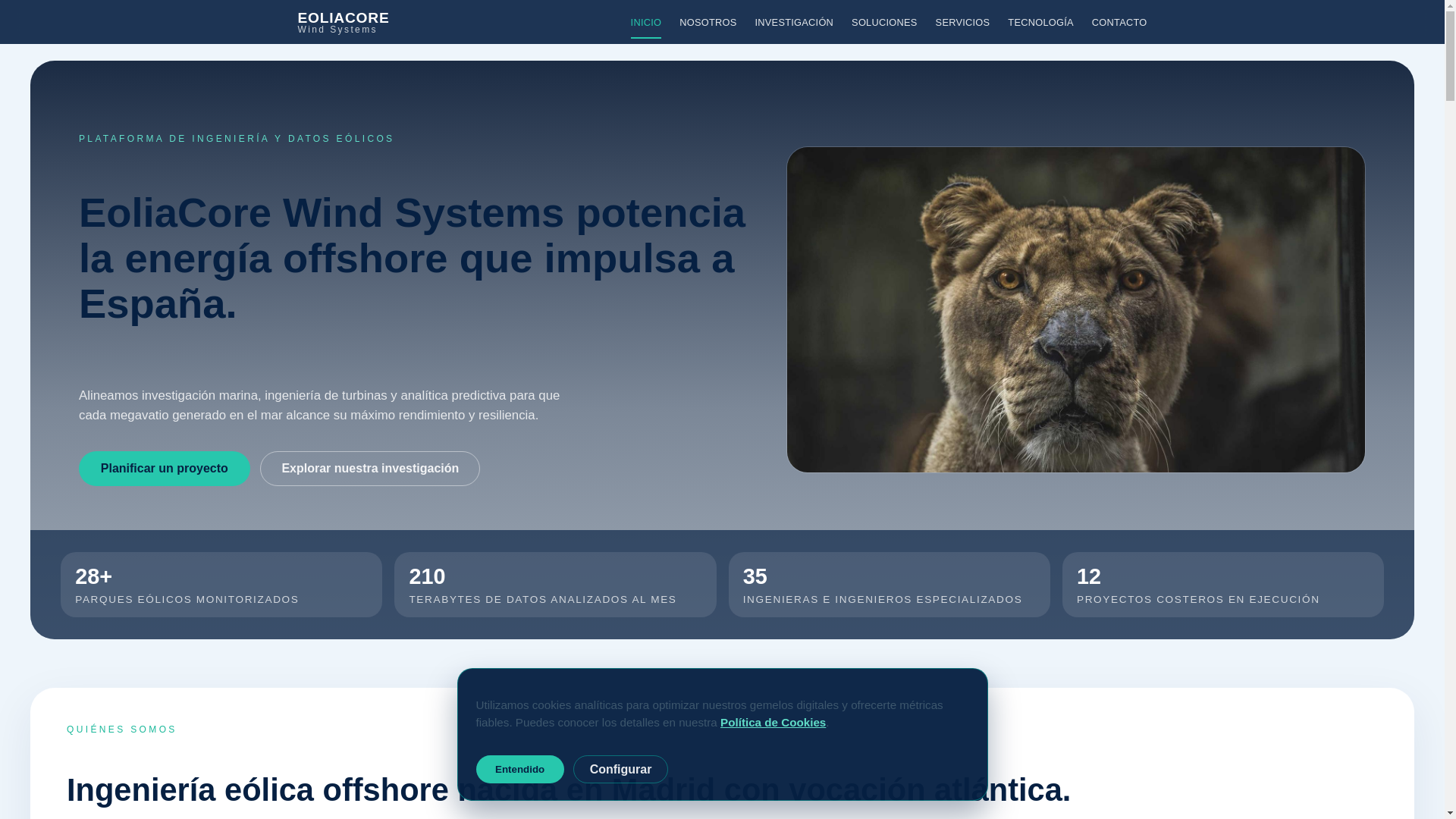 website screenshot of https://eoliacore.com/