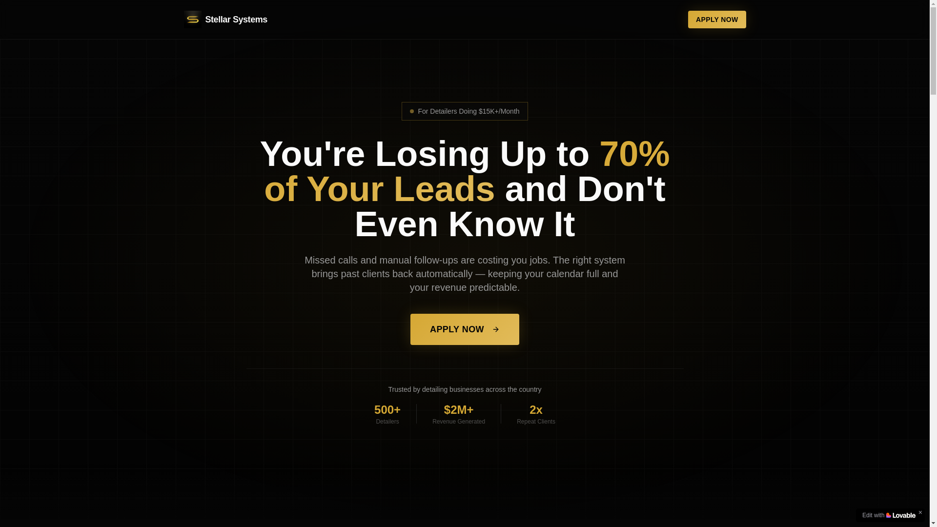 website screenshot of https://detailer-revenue-engine.com/