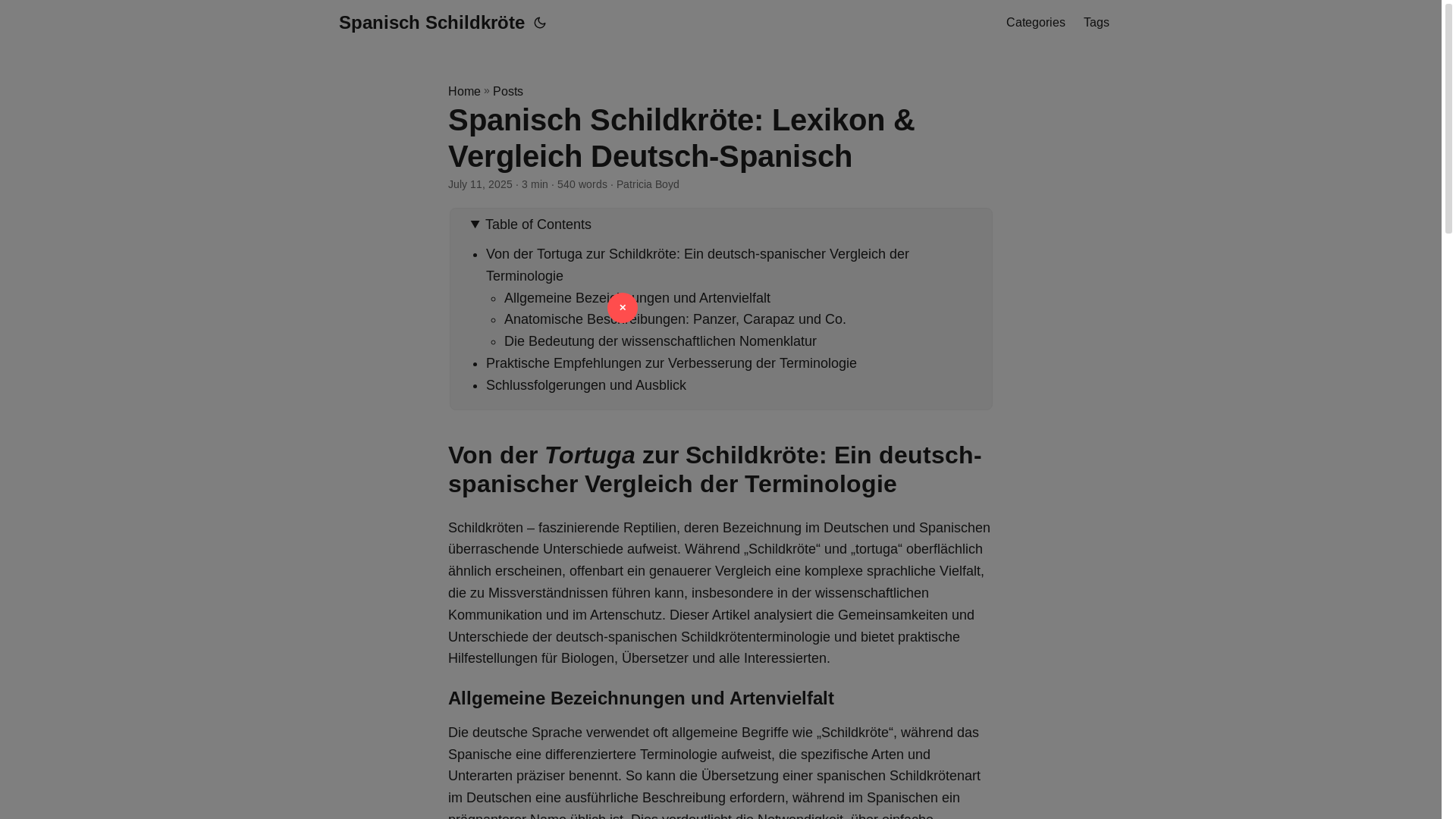 website screenshot of https://spanisch-schildkrote.pages.dev/