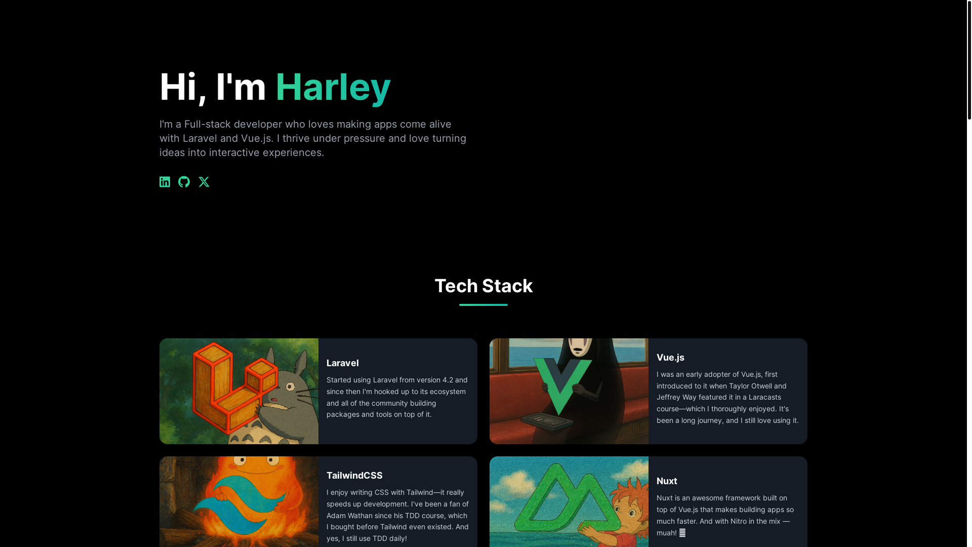 website screenshot of https://harlekoy-dev.pages.dev/