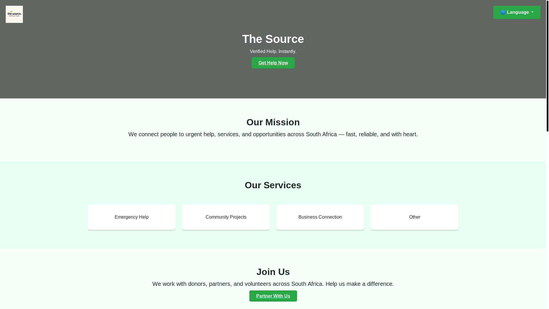 website screenshot of https://thesourceonly.co.za/