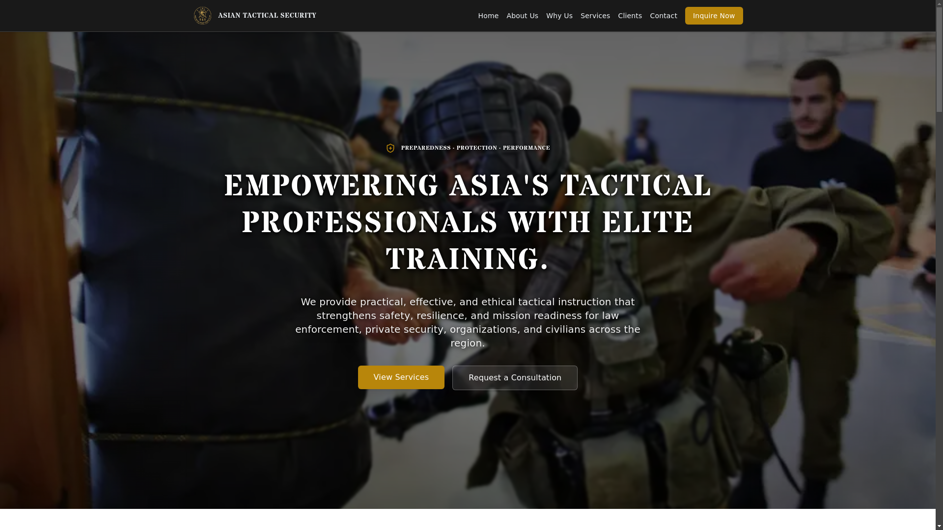 website screenshot of https://asiantacticalsecurity.com/
