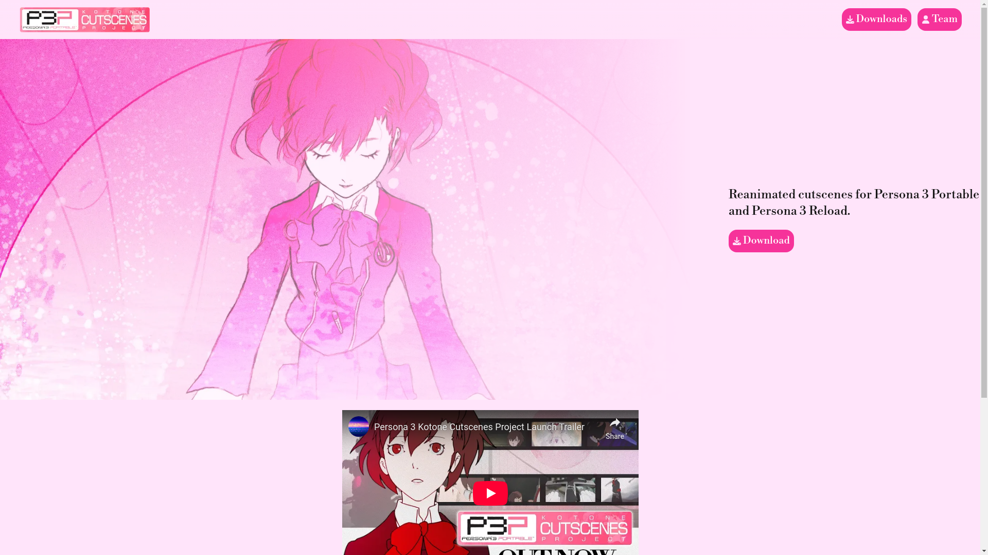 website screenshot of https://kotonecutscenesproject.com/