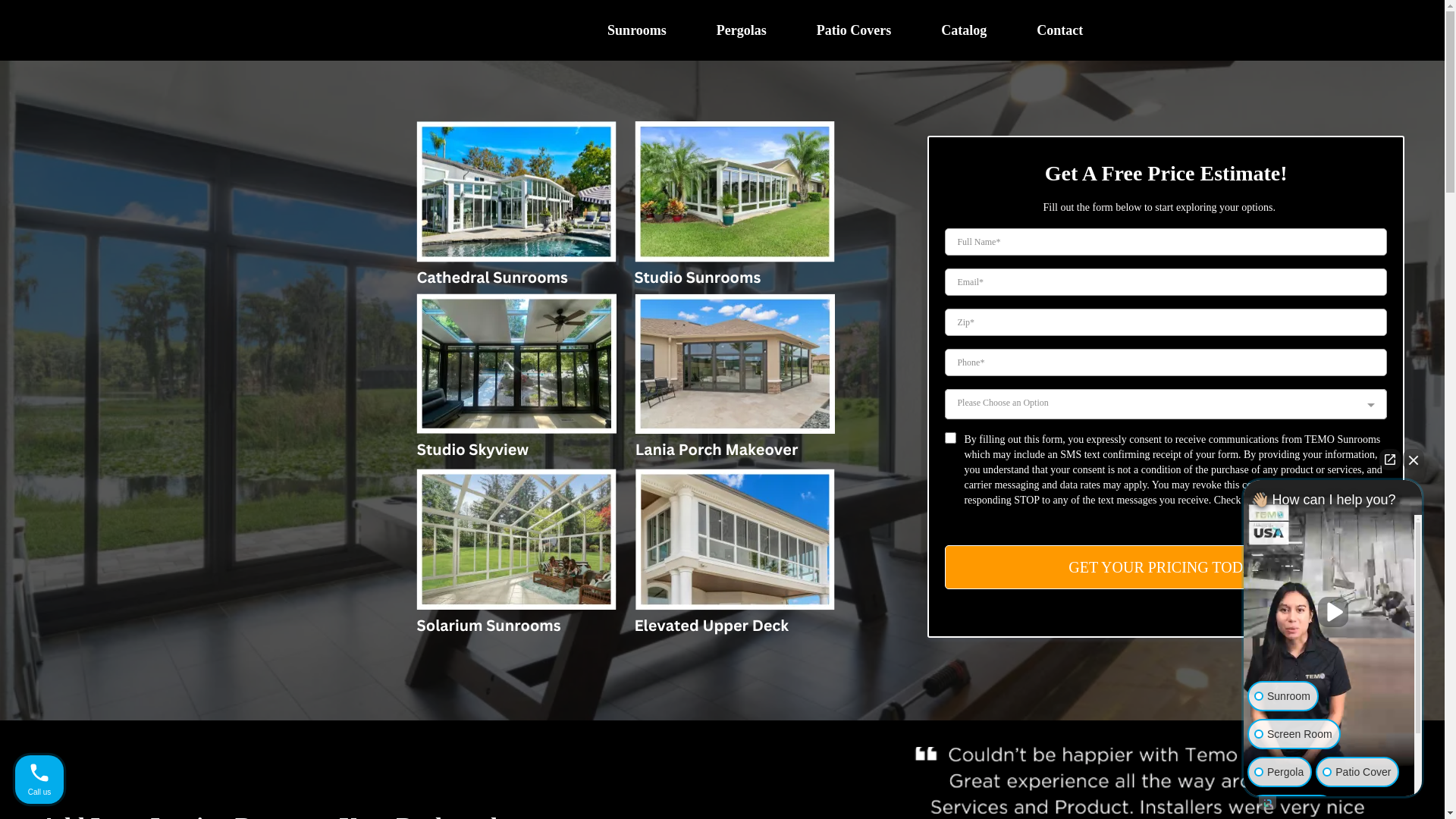 website screenshot of https://temosunroomscolumbus.com/