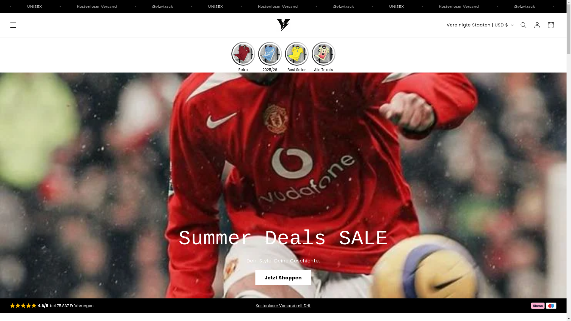 website screenshot of https://yizytrack.com/