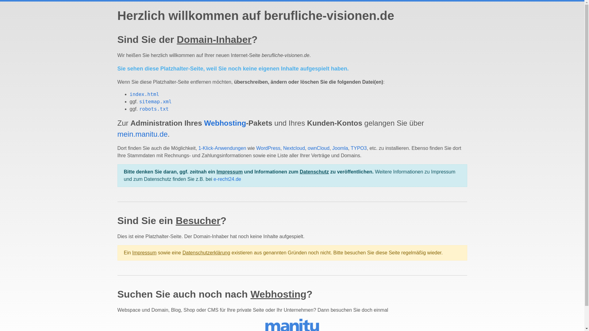 website screenshot of https://berufliche-visionen.de/