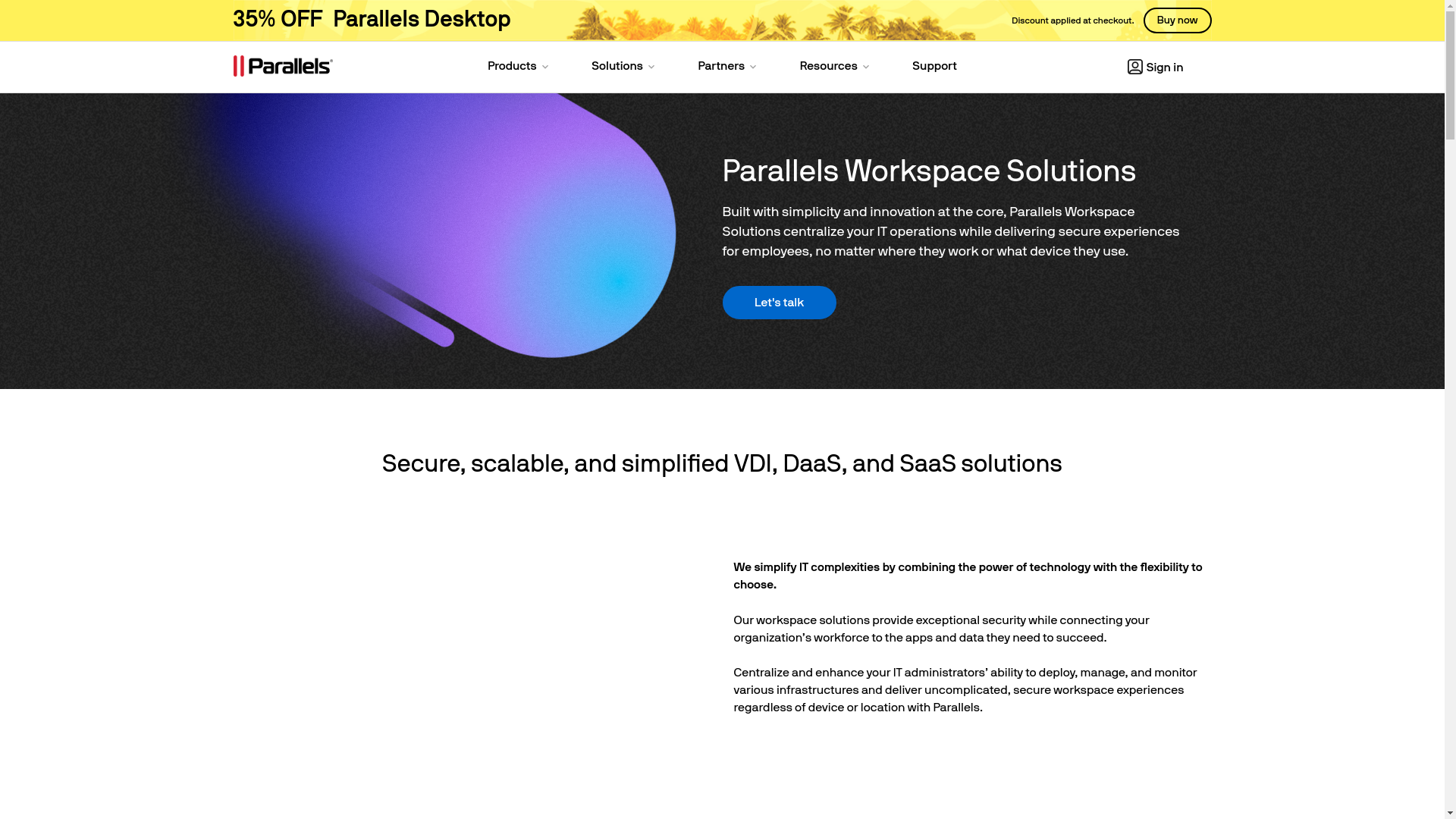 website screenshot of https://getparallel.store/