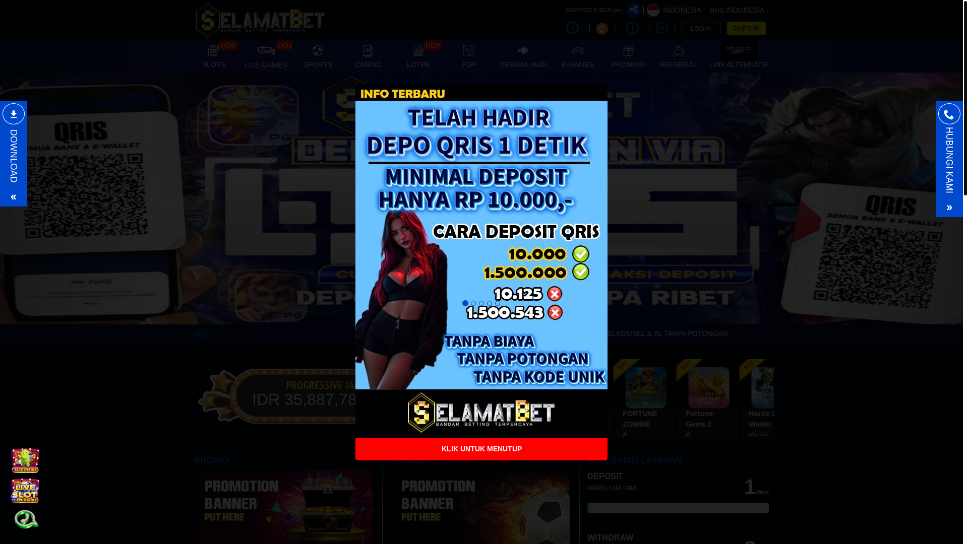 website screenshot of https://selamatbet-ori.online/