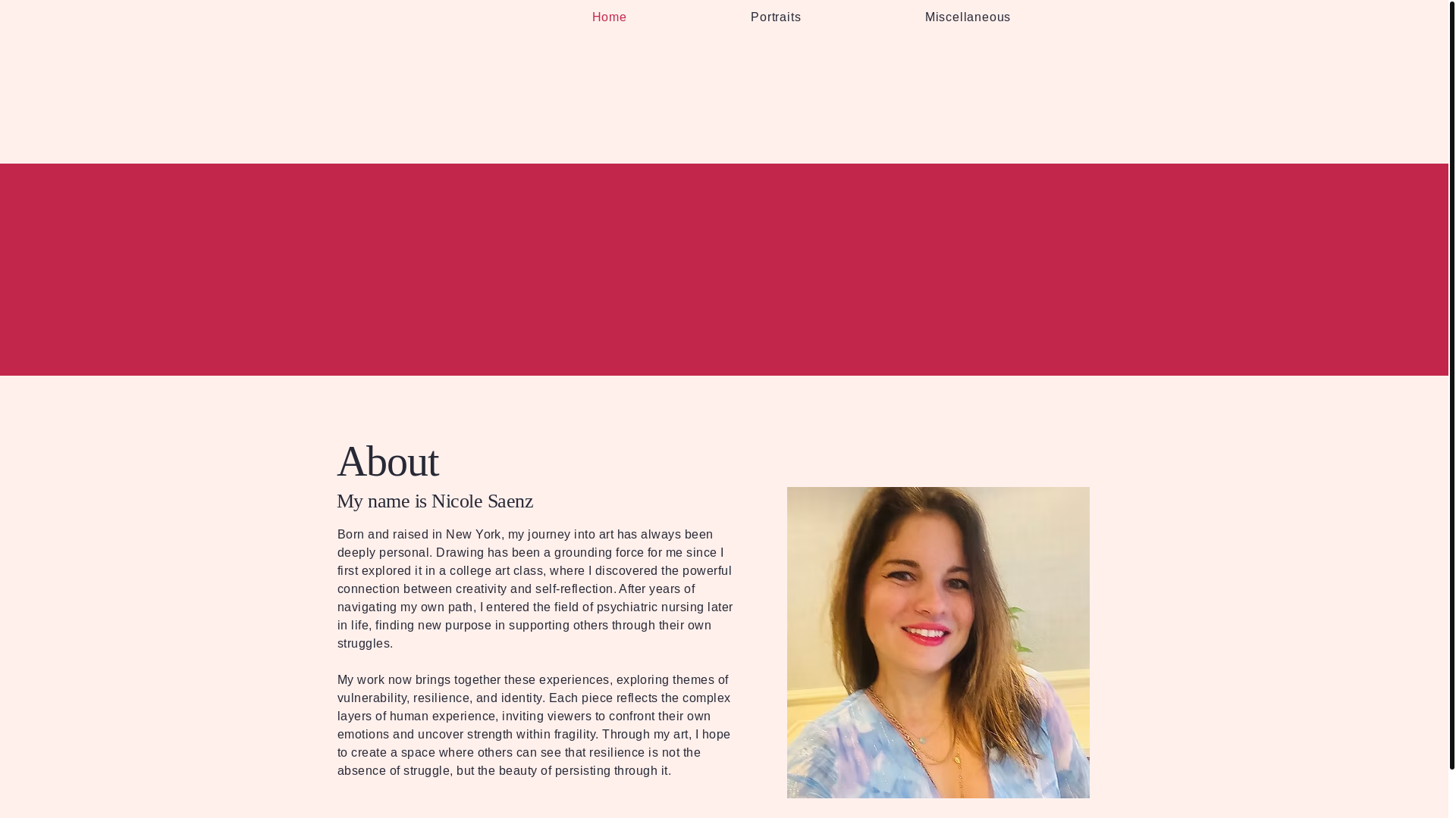 website screenshot of https://nicolesaenzart.com/