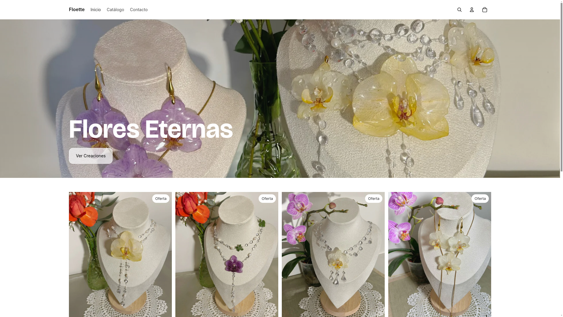 website screenshot of https://floettejewelry.com/