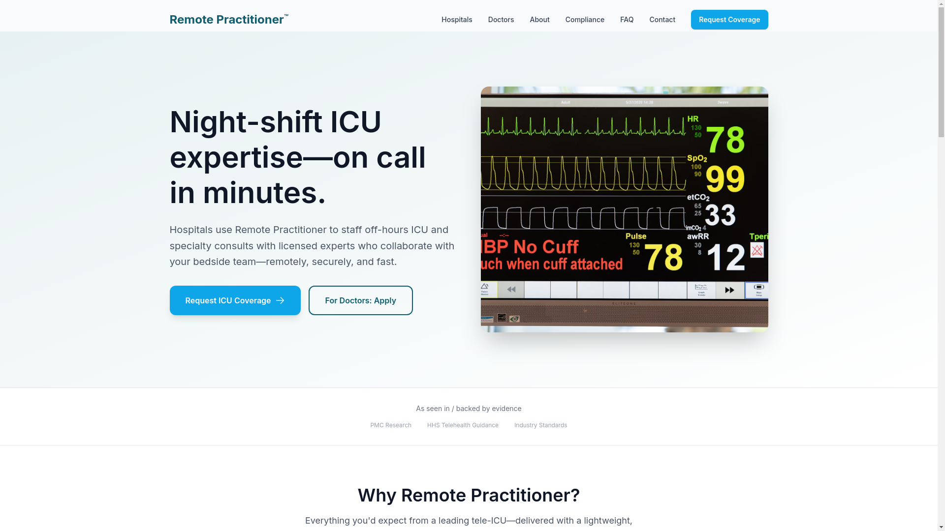 website screenshot of https://remotepratitioner.com/