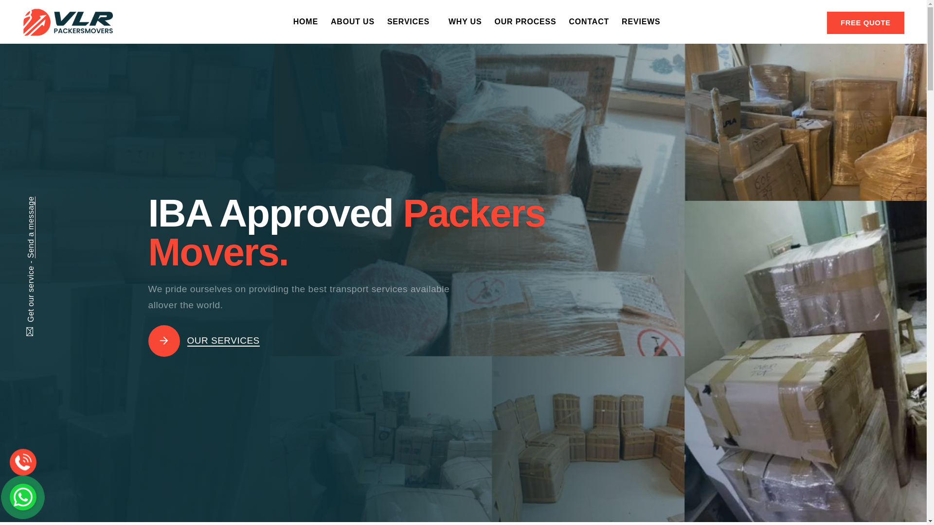 website screenshot of https://vlrpackermovers.in/