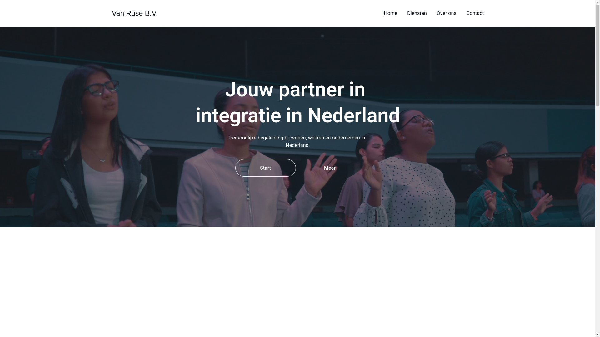 website screenshot of https://vanruse.nl/