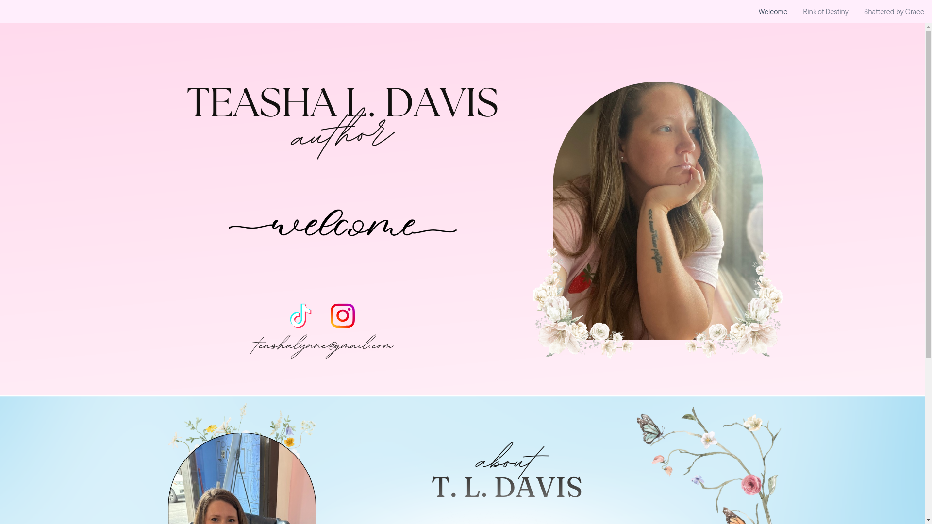 website screenshot of https://teashadavis.com/