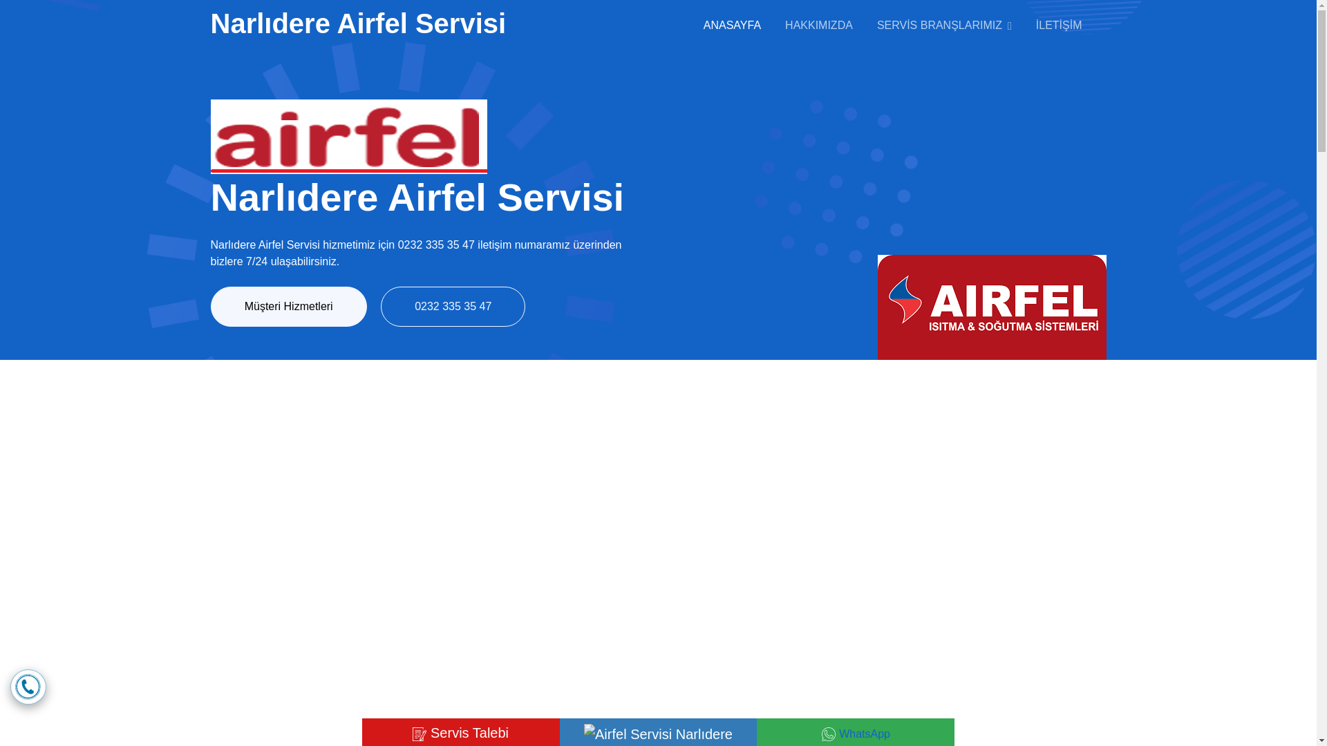 website screenshot of https://narlidereairfelservismerkezi.com.tr/