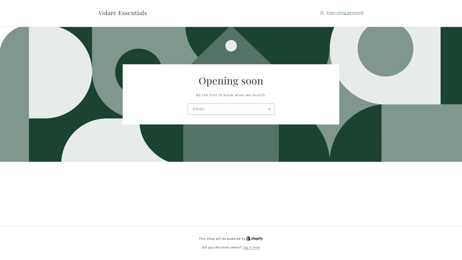 website screenshot of https://volare-essentials.com/