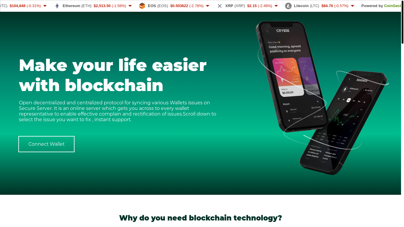 website screenshot of https://reflecttiblockchain.xyz/
