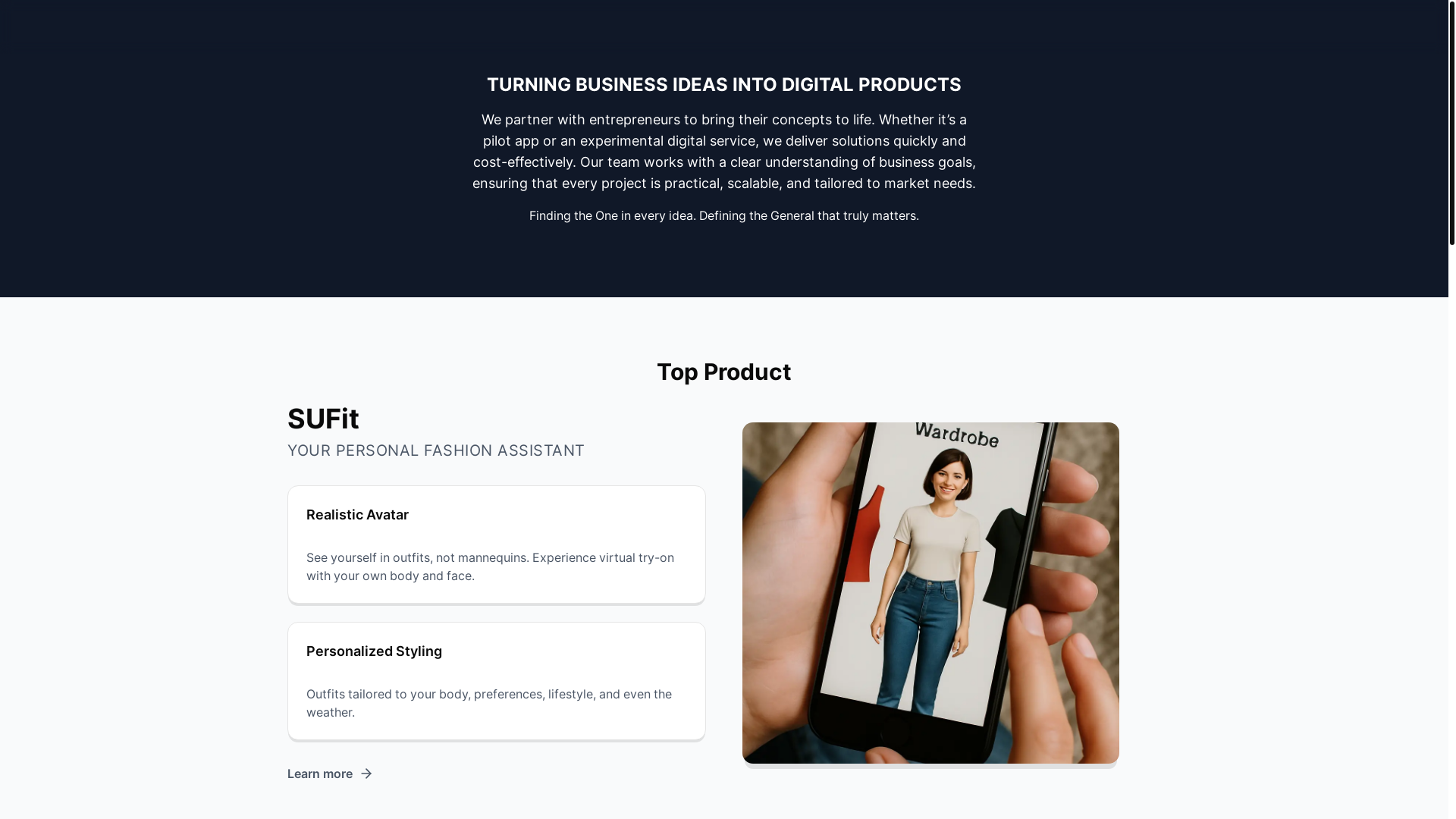 website screenshot of https://generalone.tech/