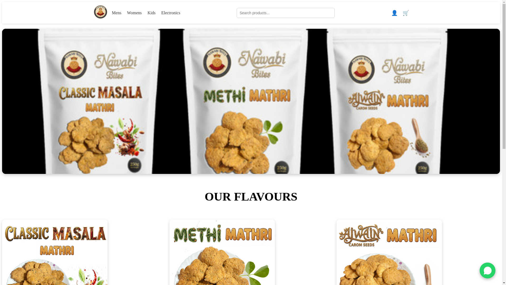 website screenshot of https://nawabibites.in/